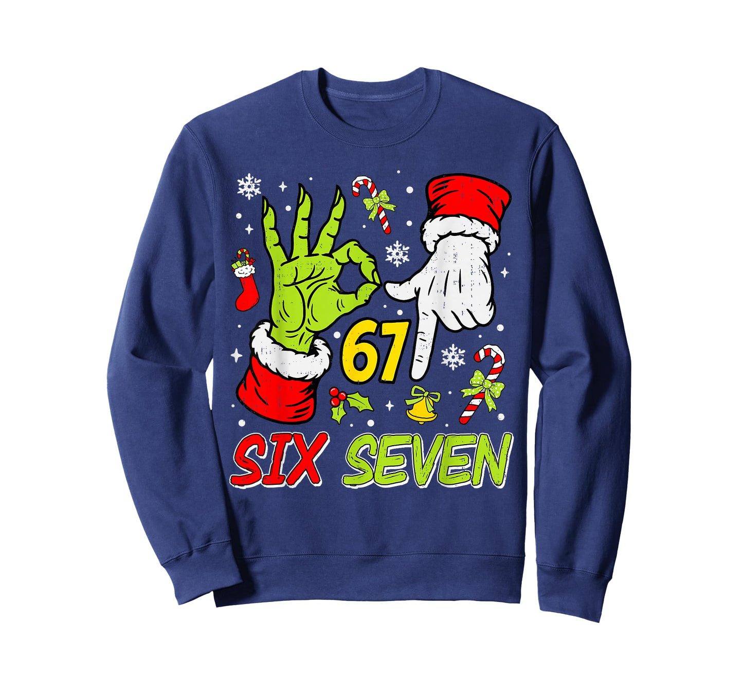 Christmas Six Seven 67 Funny Meme 6 7 Xmas Holiday Slang T-Shirt