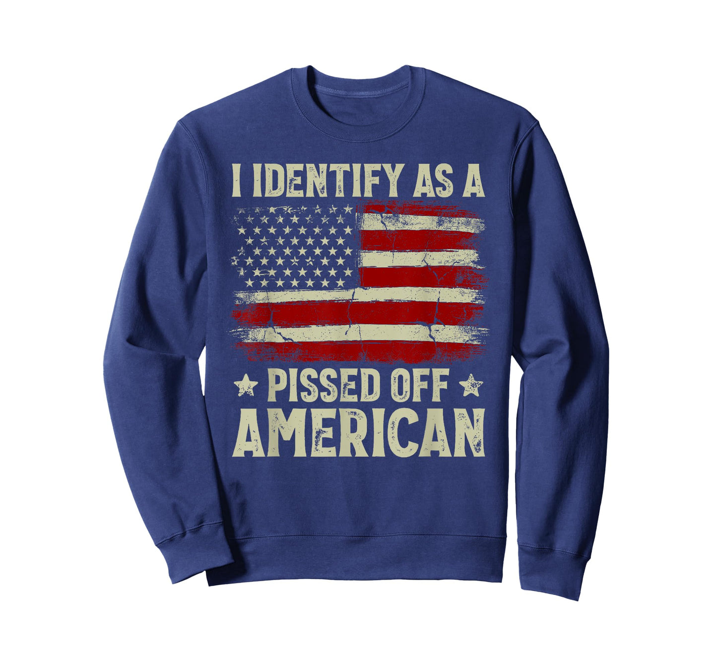 Vintage American Flag I Identify As A Pissed Off American T-Shirt