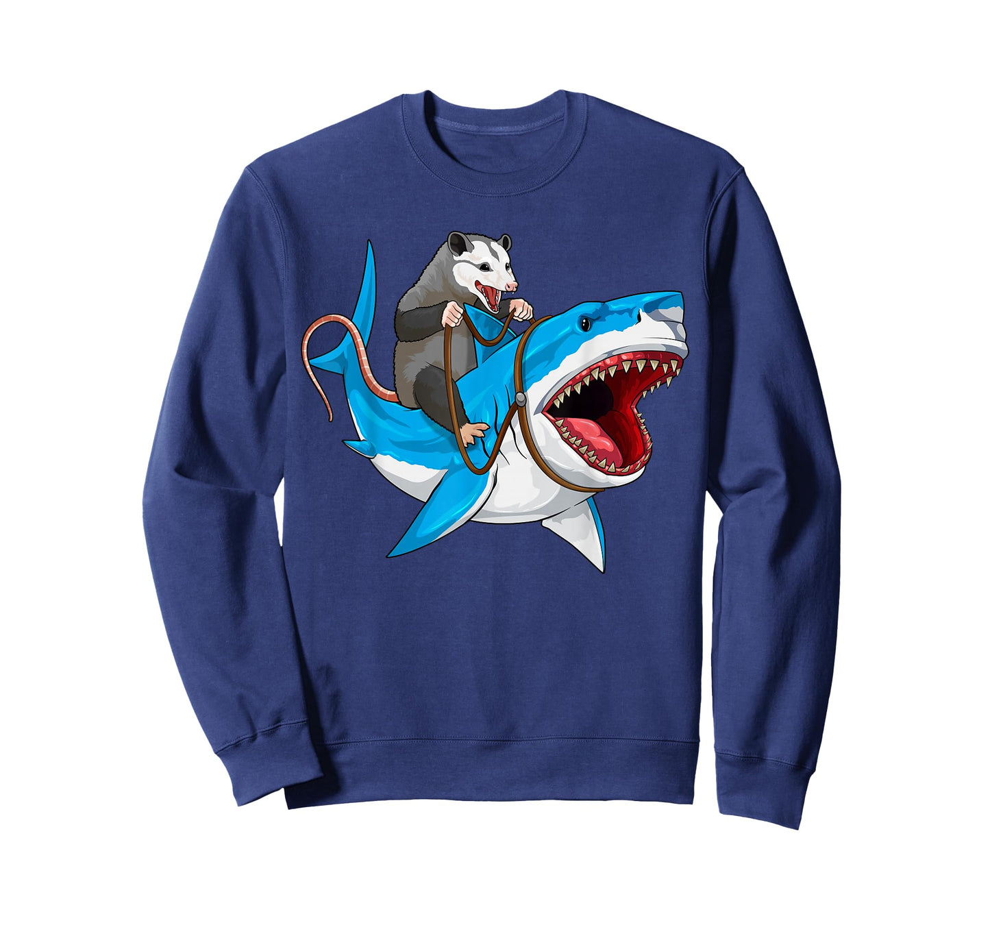 Funny Opossum Riding Shark Possum Trash Marsupial Mashup T-Shirt
