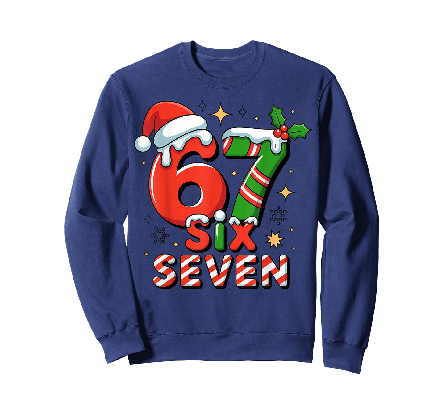 Funny 67 Meme Christmas Six Seven Santa Holiday T-Shirt