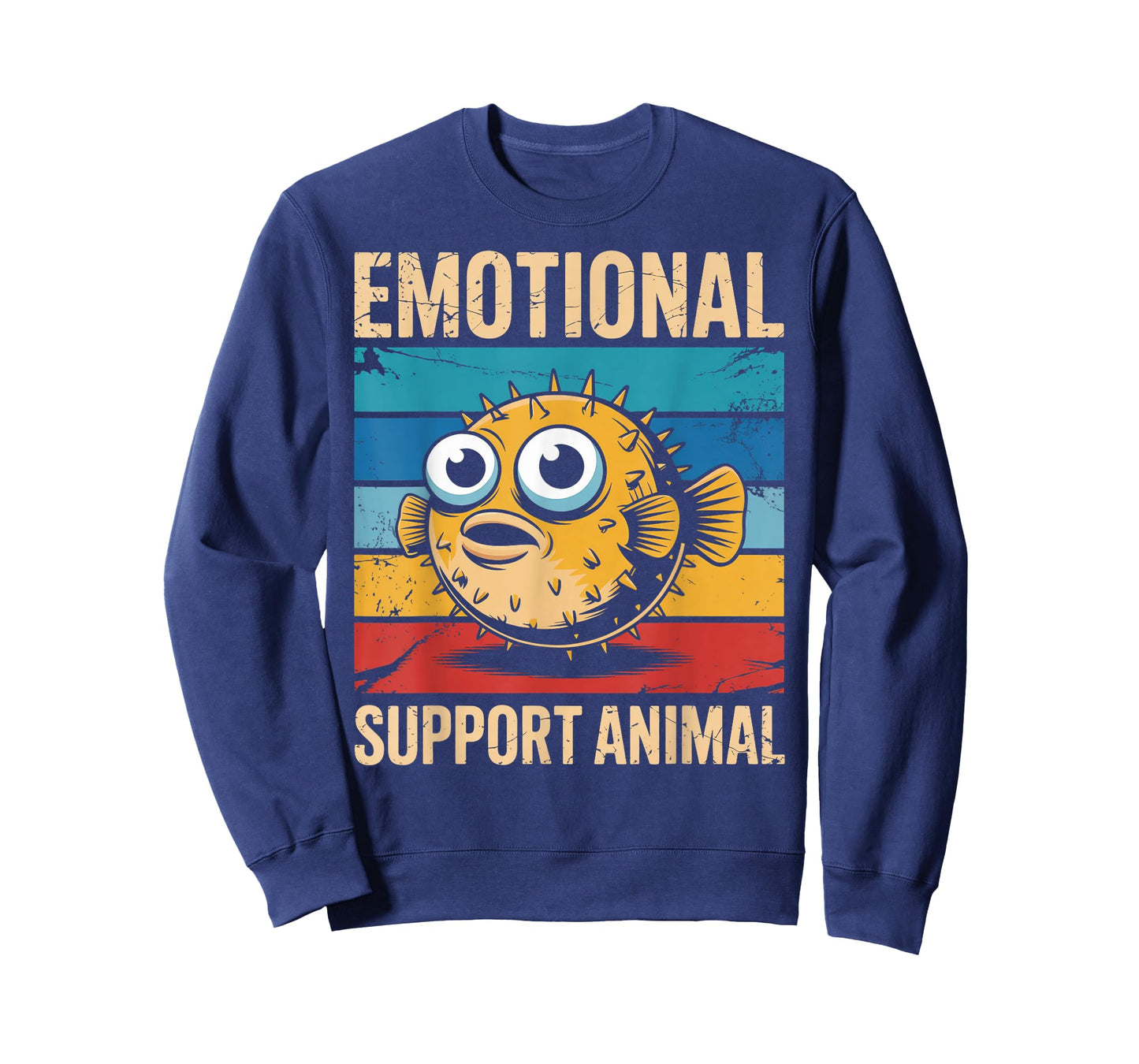 Emotional Support Animal Fishing Fish Vintage Pufferfish T-Shirt