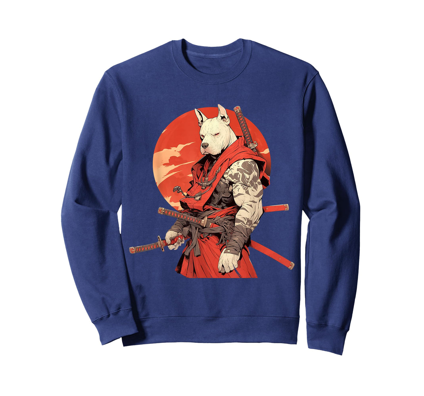 Japanese Art Dog Ninja Ukiyo-e Anime Style Samurai Pitbull T-Shirt