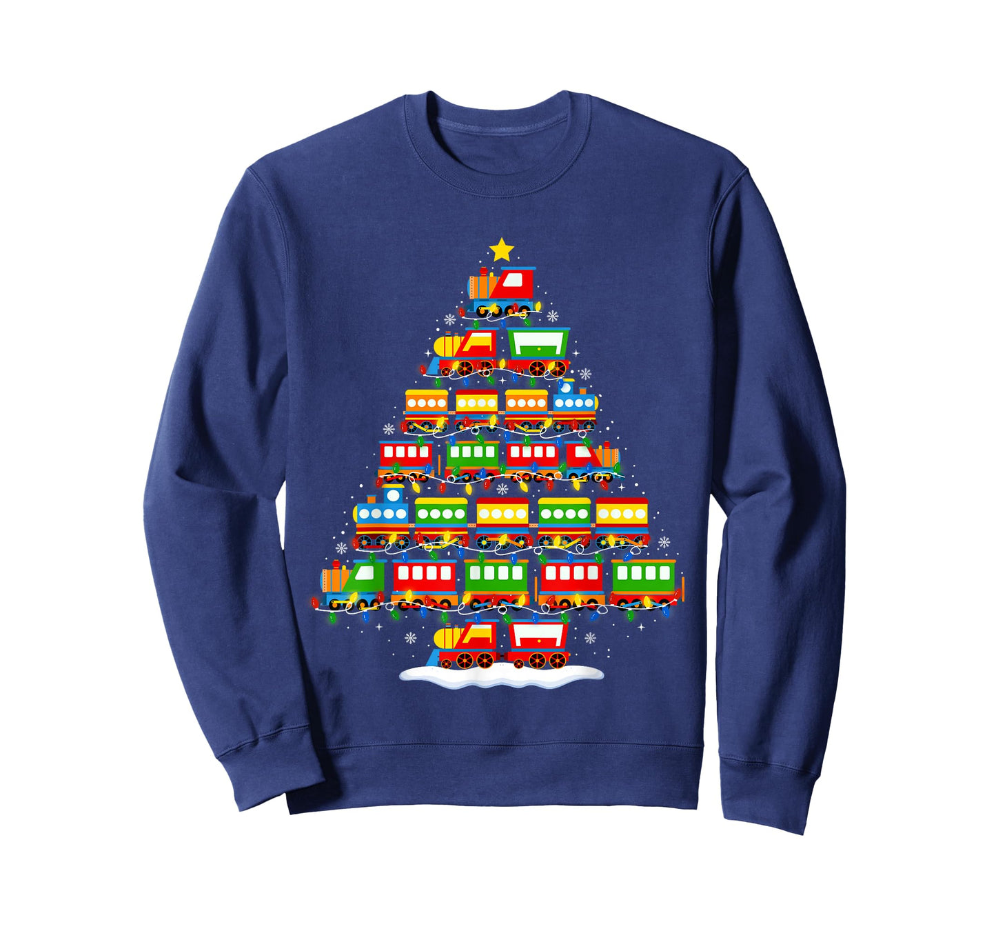 Train Christmas Tree Lights Boys Kids Funny Xmas Pajamas T-Shirt