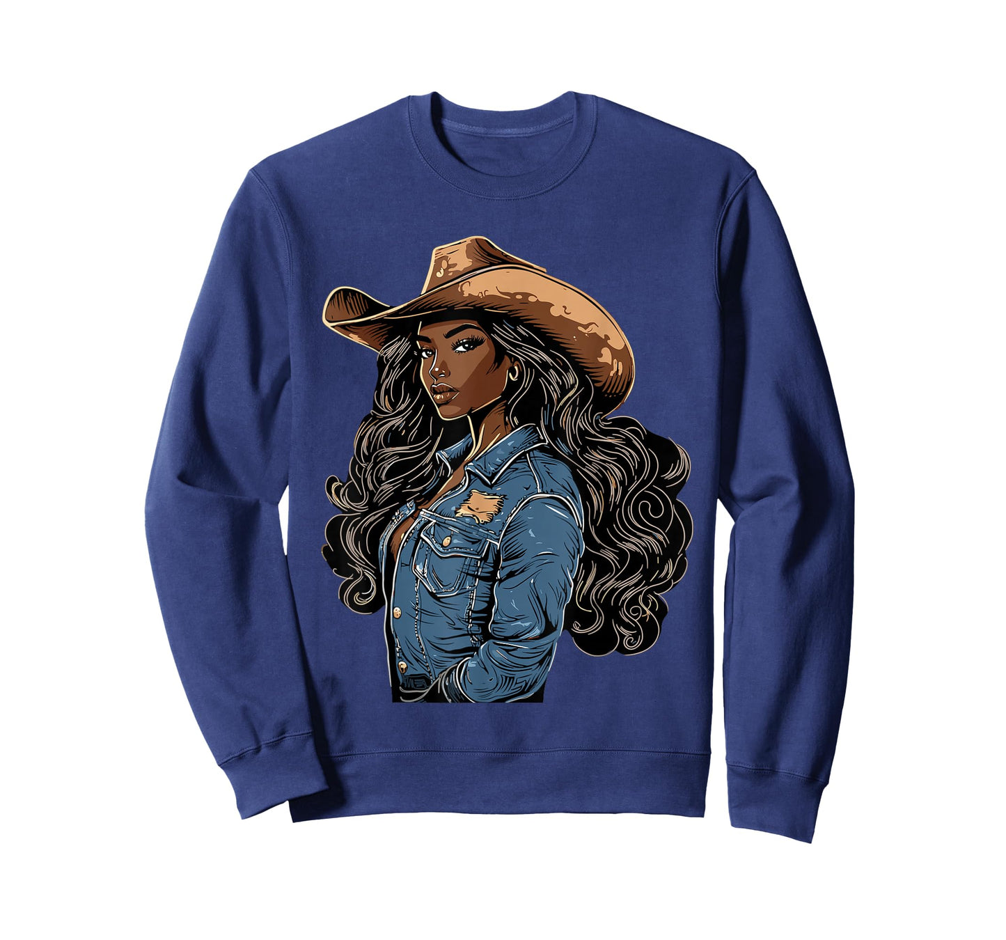 Black African American Cowgirl Western Country Texas Rodeo T-Shirt
