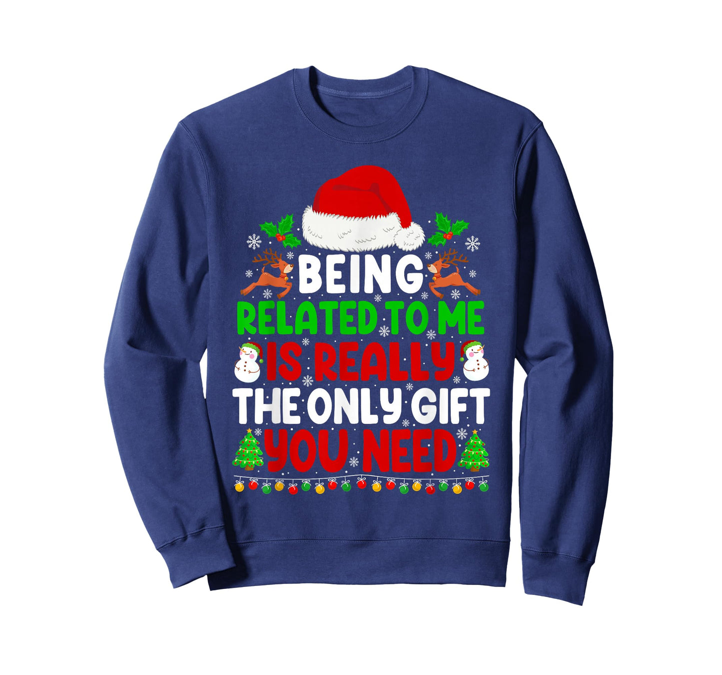 Being Related to Me Xmas Pajamas Funny Christmas Family T-Shirt