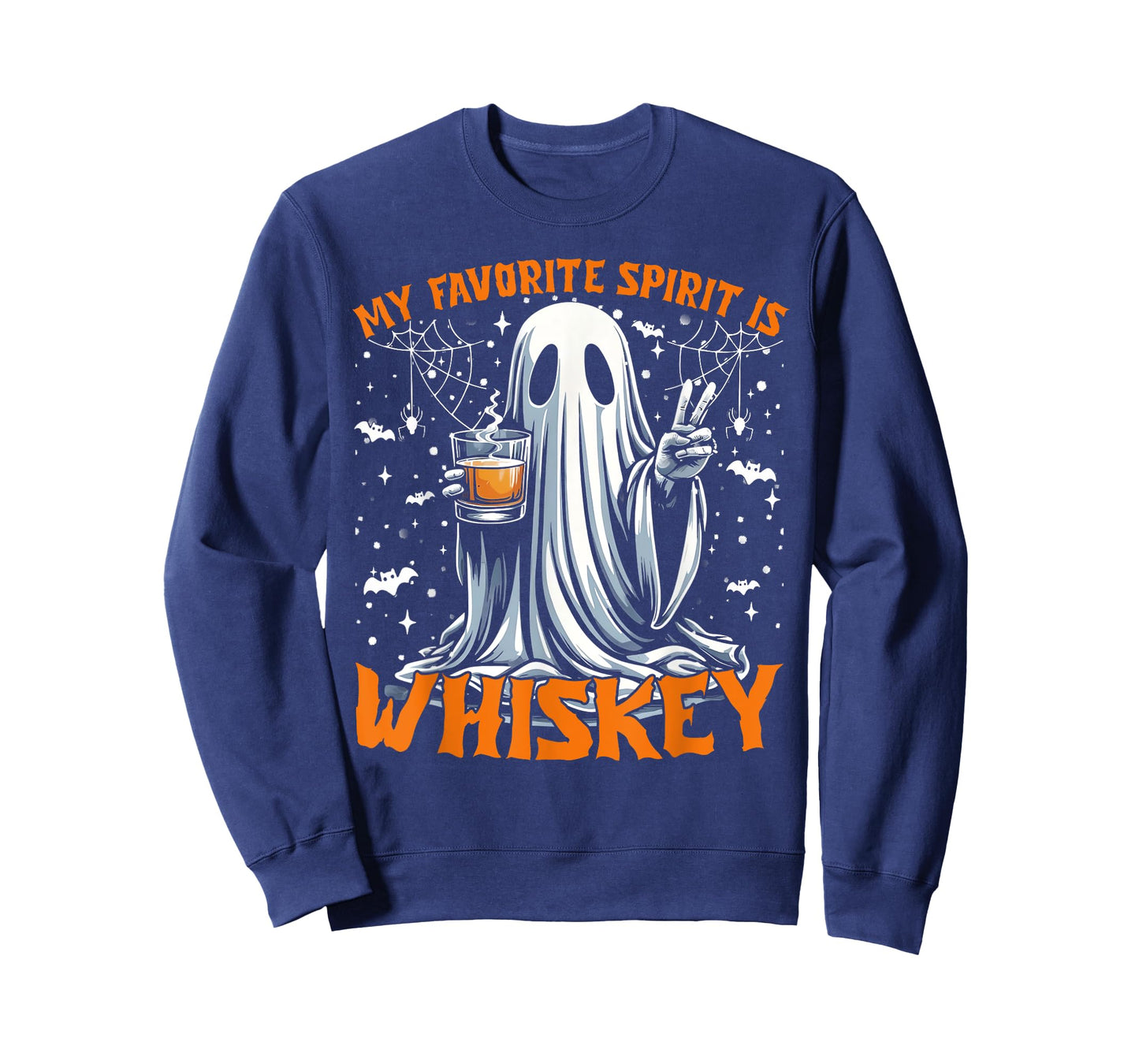 Funny Ghost Halloween My Favorite Spirit Is Whiskey Men T-Shirt