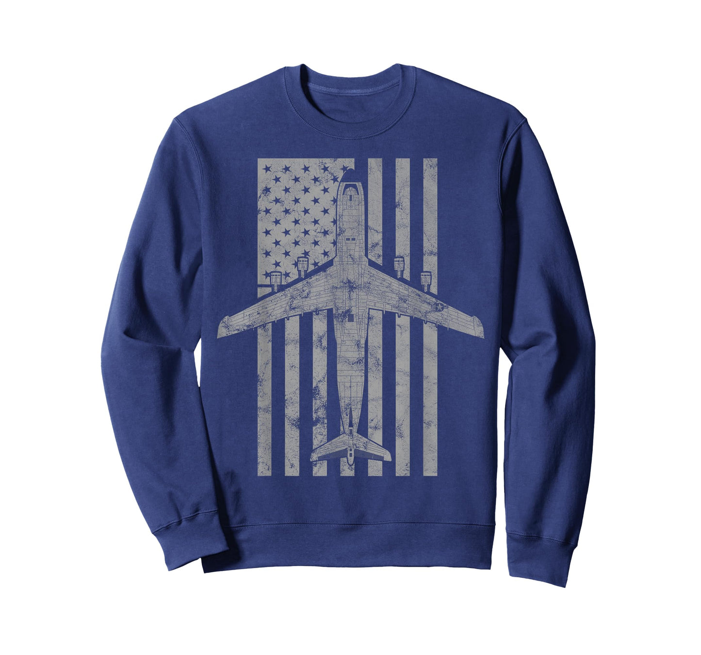 C-5 Galaxy Military Transport Airplane Vintage Flag T-Shirt
