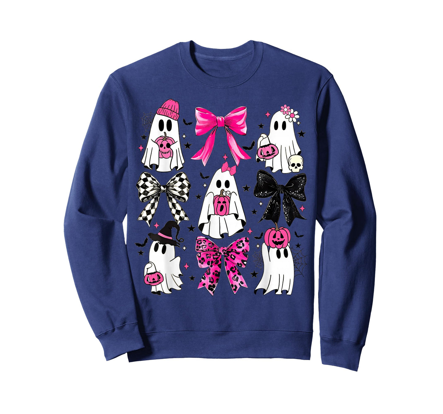 Cute Ghost Coquette Aesthetic Pink Bows Spooky Season Girl T-Shirt