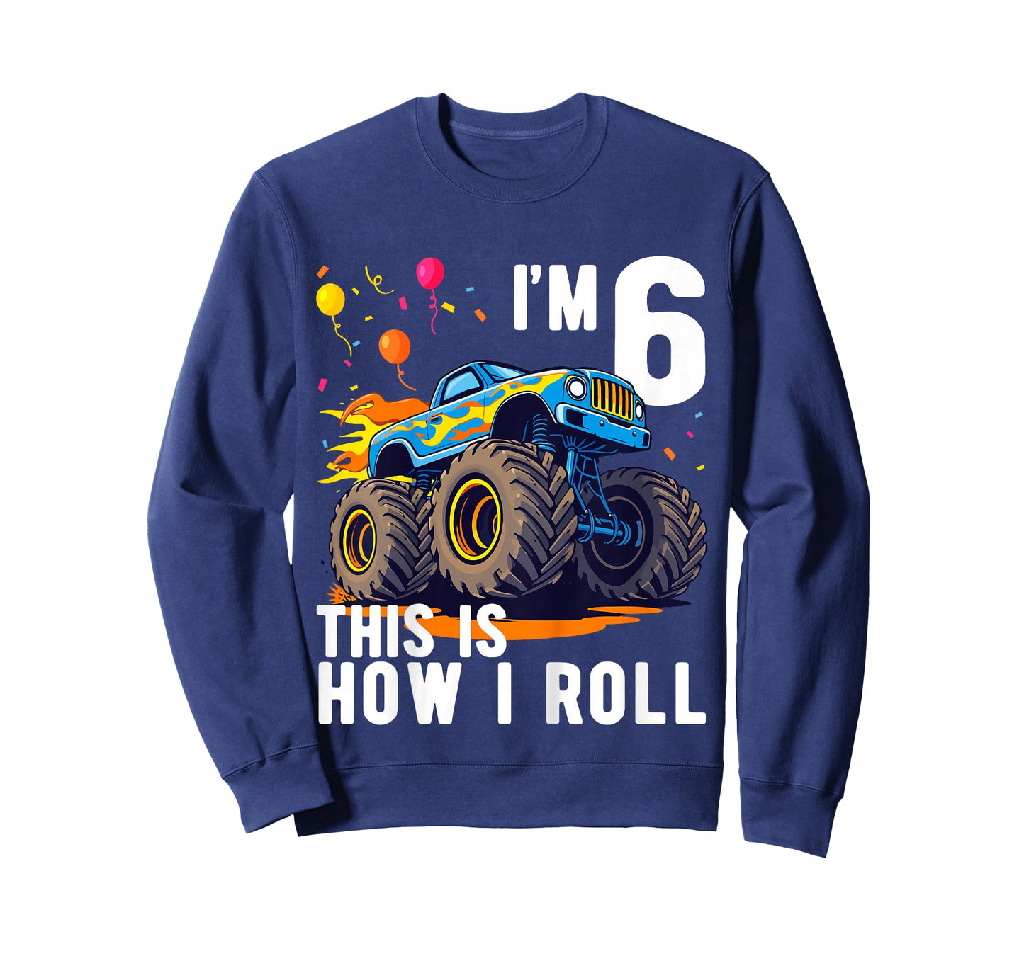 Kids Birthday Monster Truck 6 Year Old Boy 6th Birthday Party T-Shirt