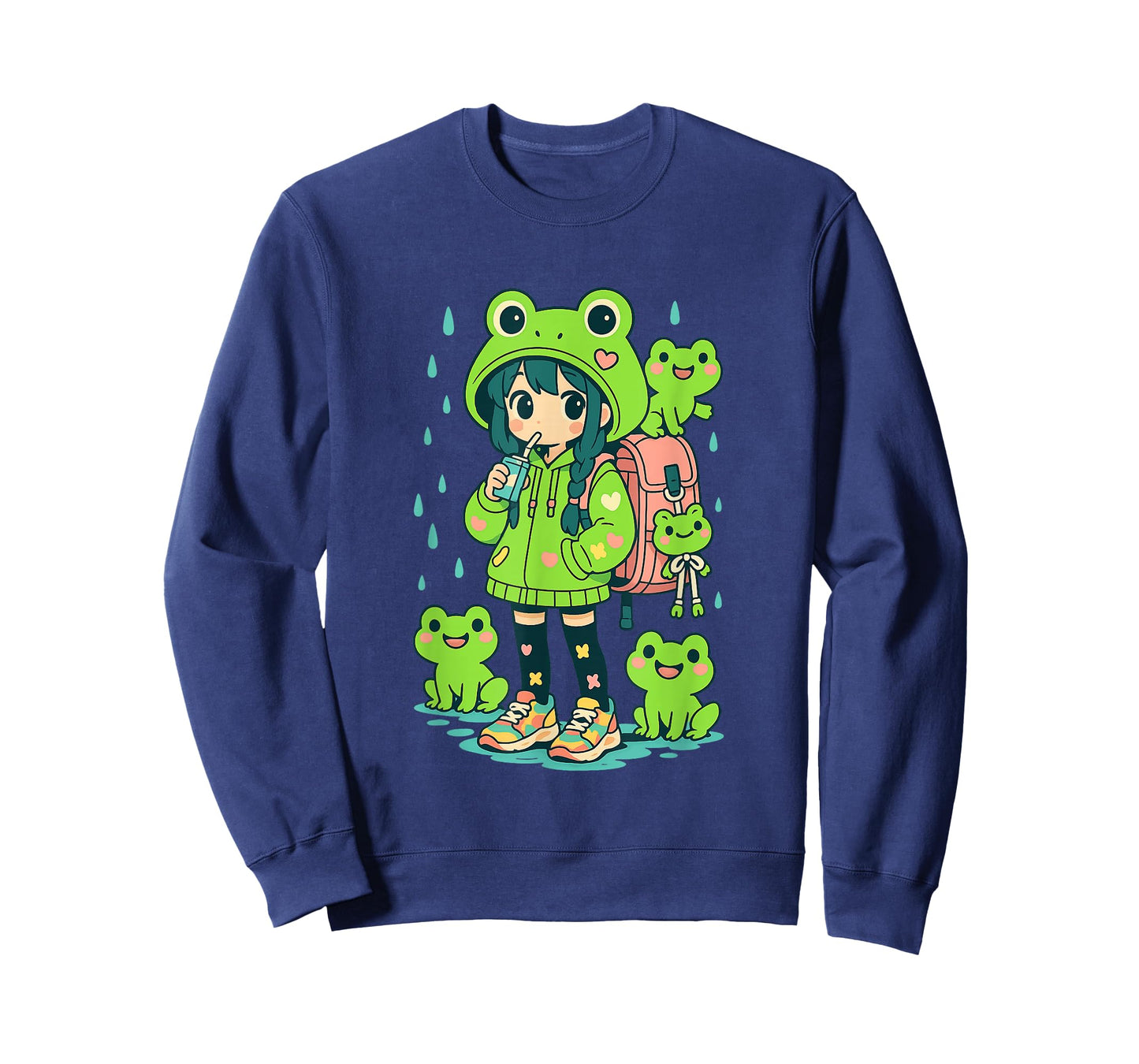 Kawaii Frog Girl | Decora Kei Anime Manga Harajuku Frogcore T-Shirt