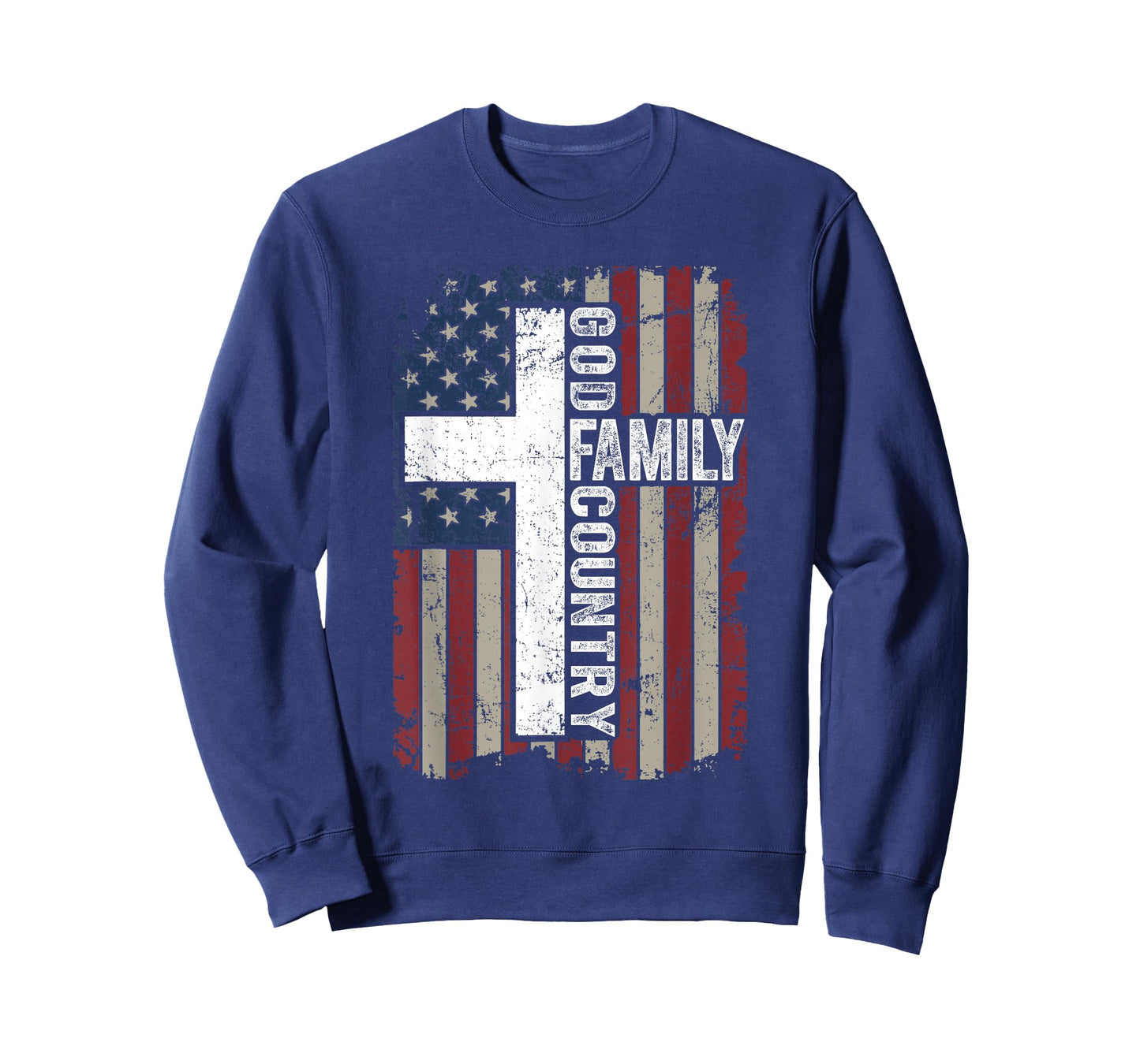 God Family Country Patriotic Christian Vintage USA Flag T-Shirt