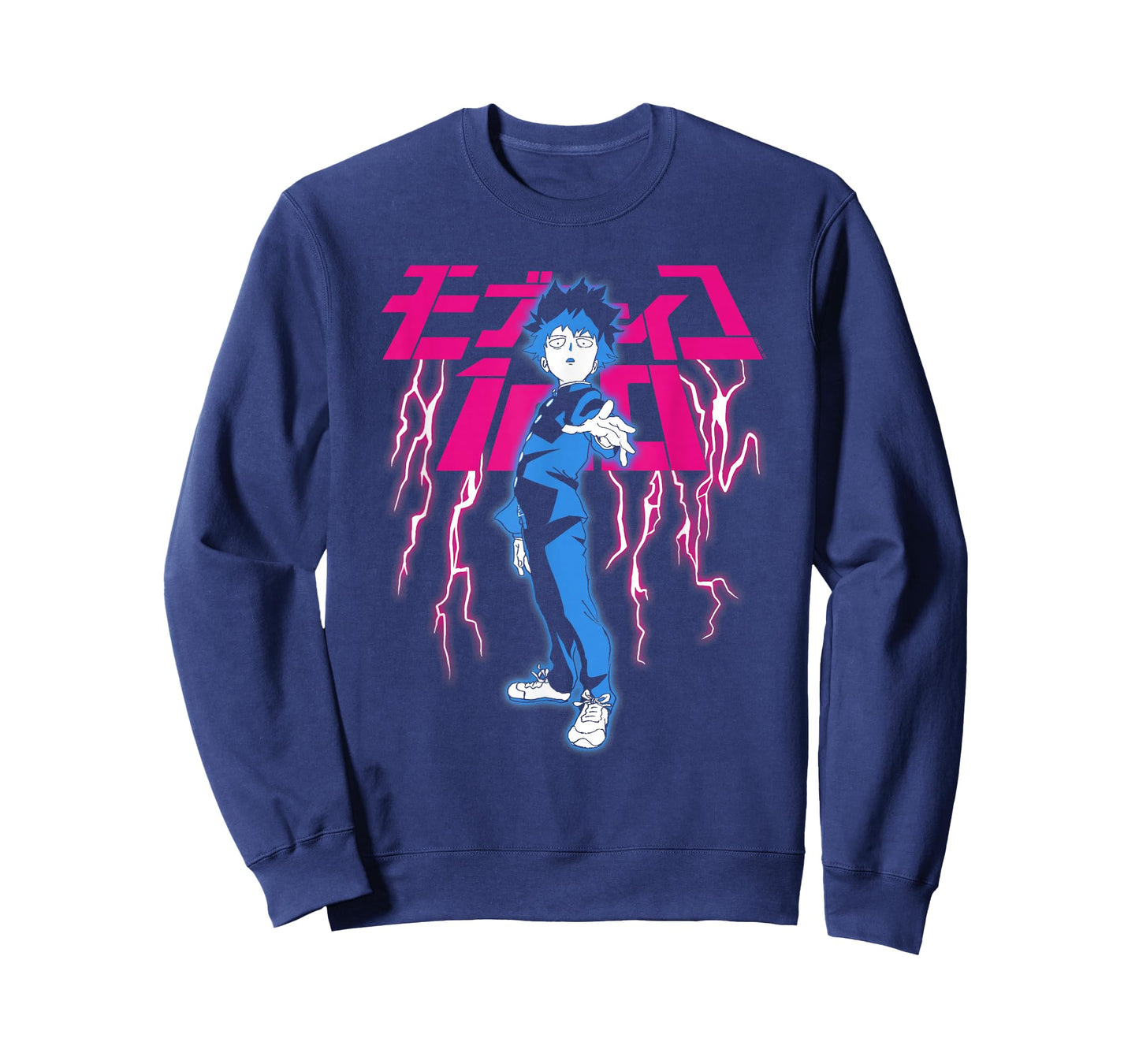 Mob Psycho 100 Shigeo with Pink Lightning and Kanji Anime T-Shirt