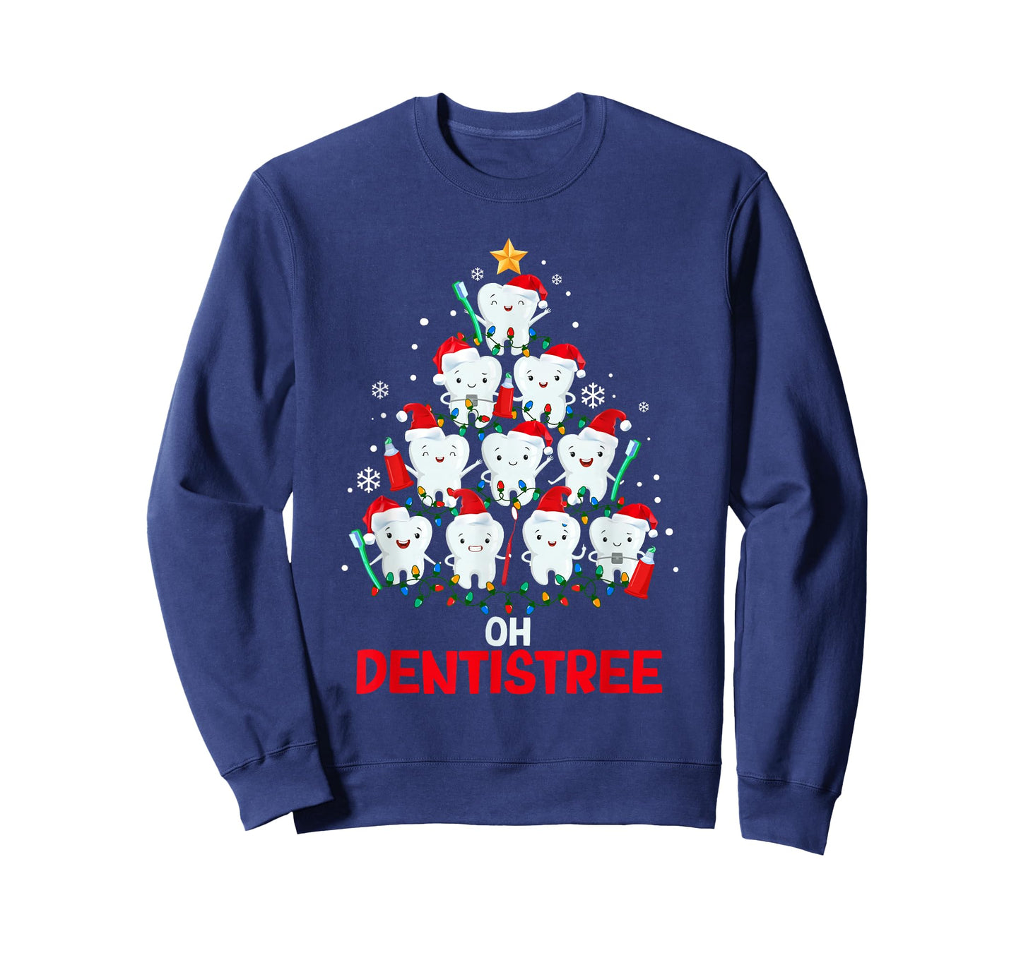Dentist Christmas Tree Lights Santa Hat Dental Oh Dentistree T-Shirt