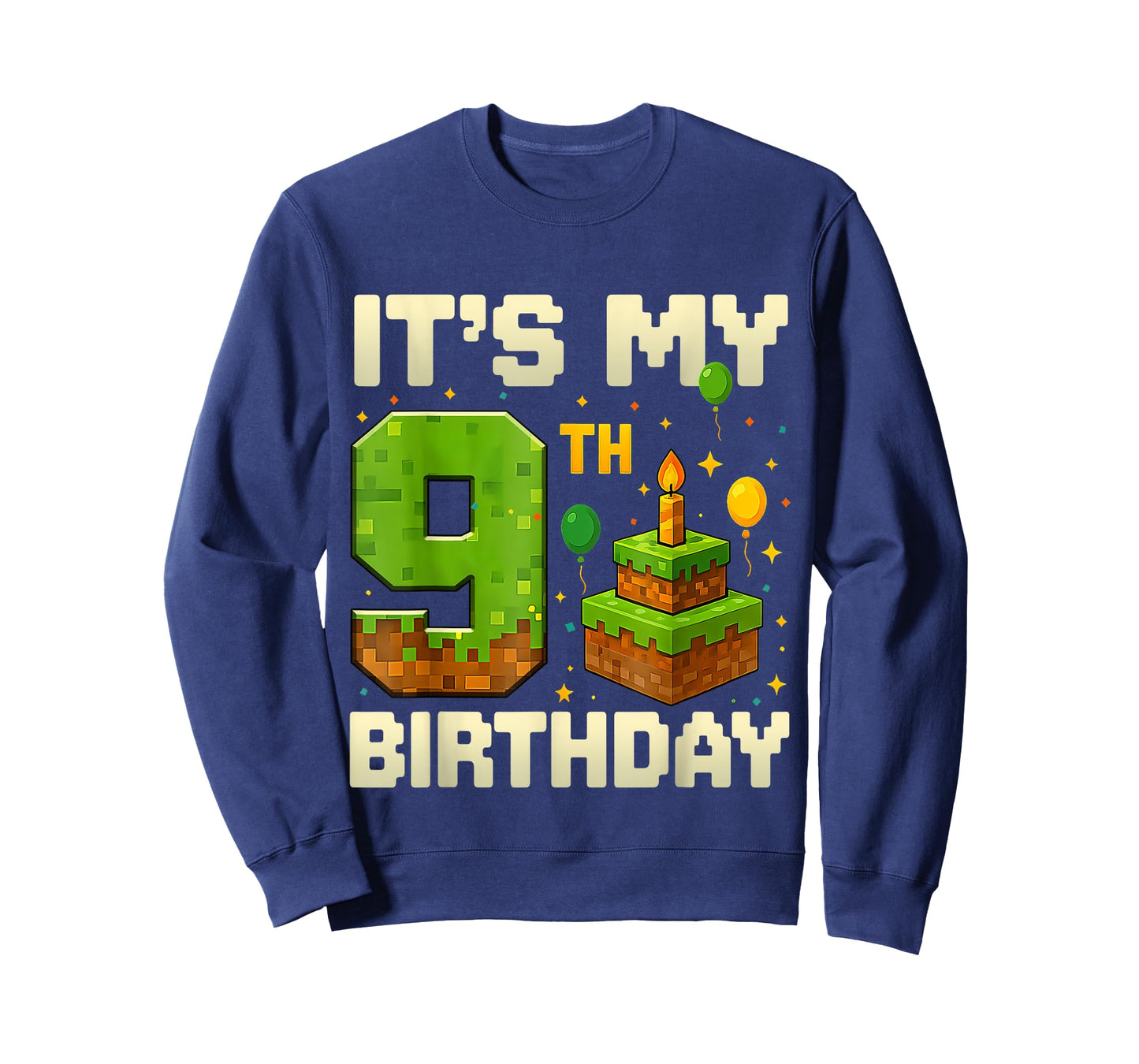 Birthday Boy 9 Years It's My 9th Birthday Game Video Pixel T-Shirt