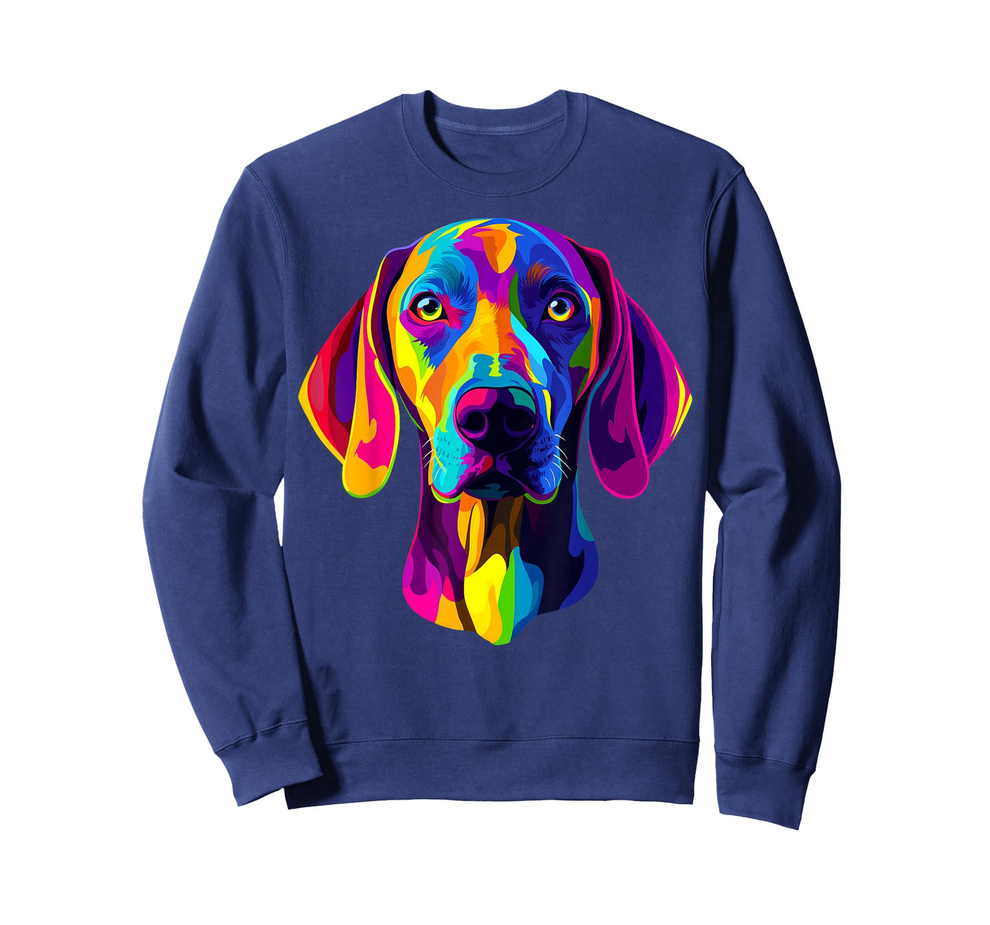 Colorful Weimaraner Face Rainbow Dog Lover Men Women Black T-Shirt