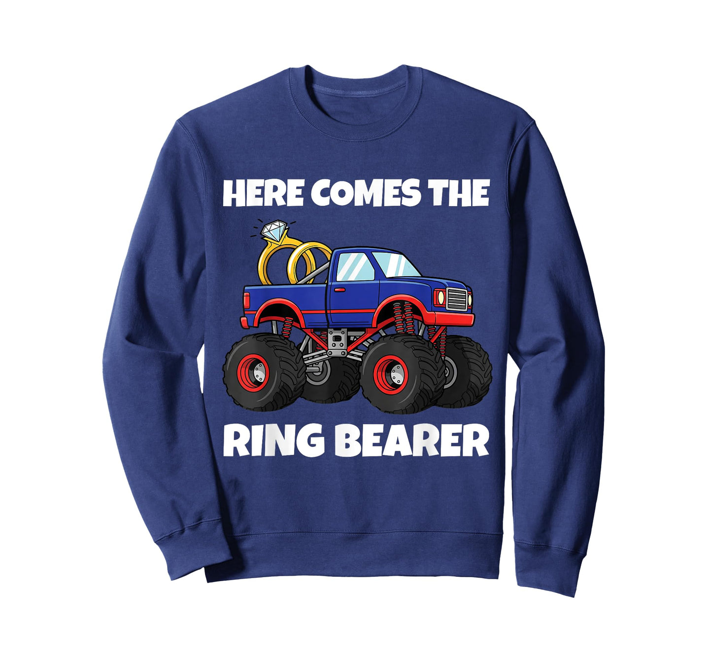 Here Comes the Rings Bearer Funny Monster Truck Wedding T-Shirt