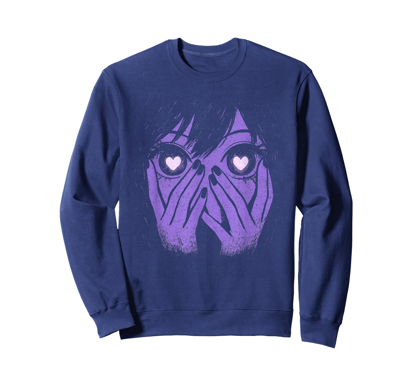 Anime Eyes Girl Hearts Manga Otaku Grunge Alt Goth Aesthetic T-Shirt