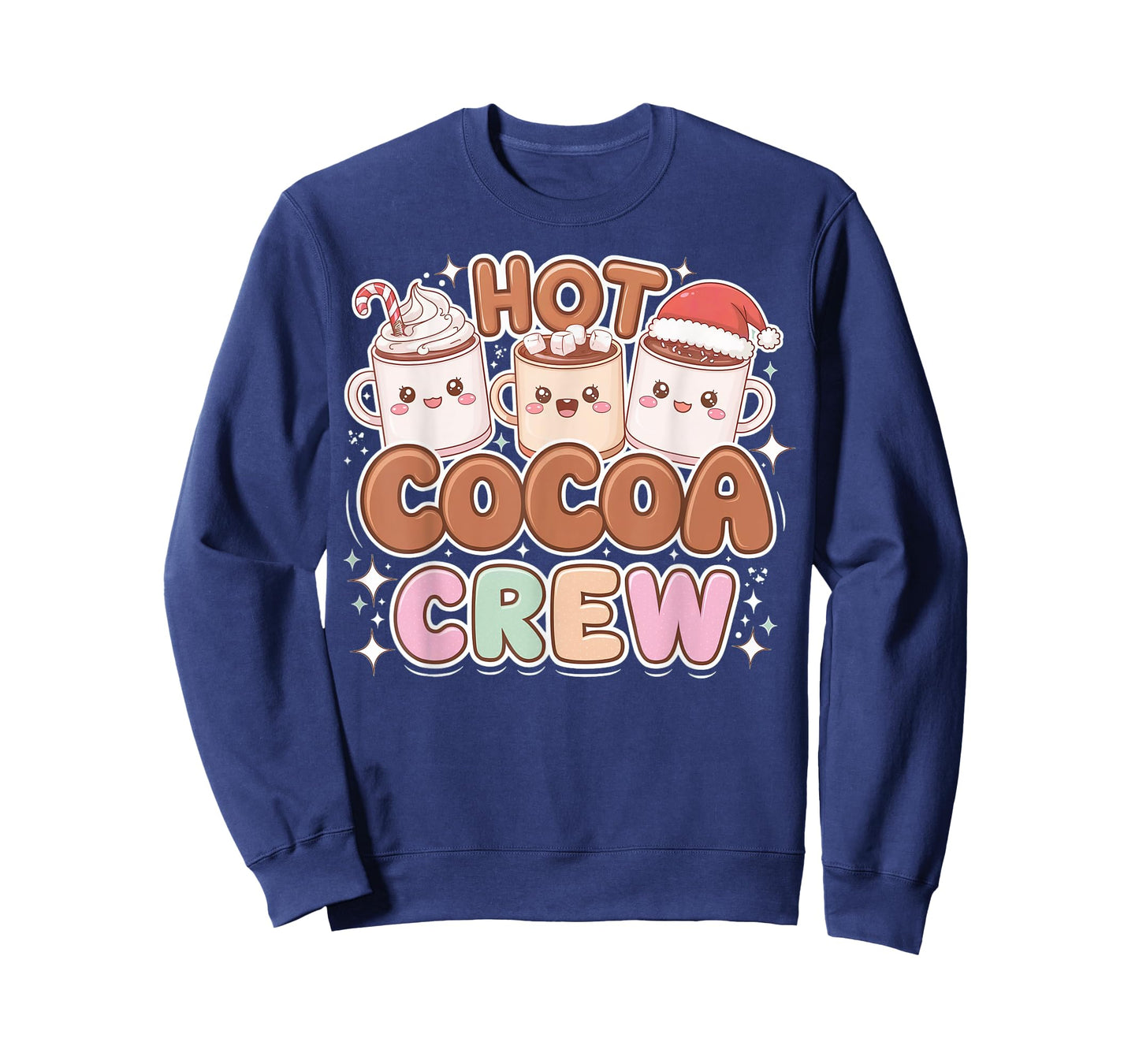 Funny Christmas Hot Cocoa and Marshmallow Crew T-Shirt