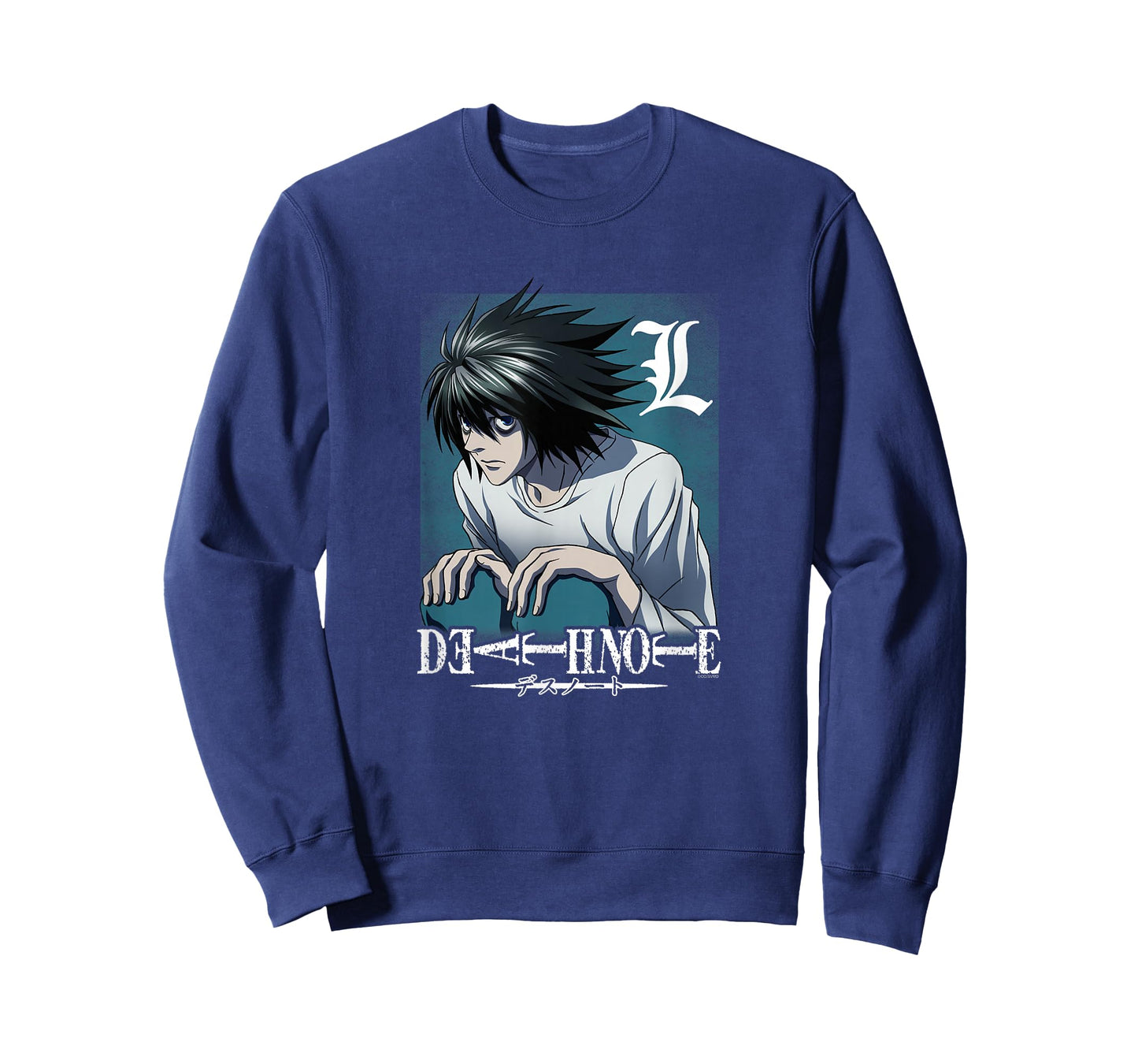 Death Note L Crouching with Logo Anime T-Shirt