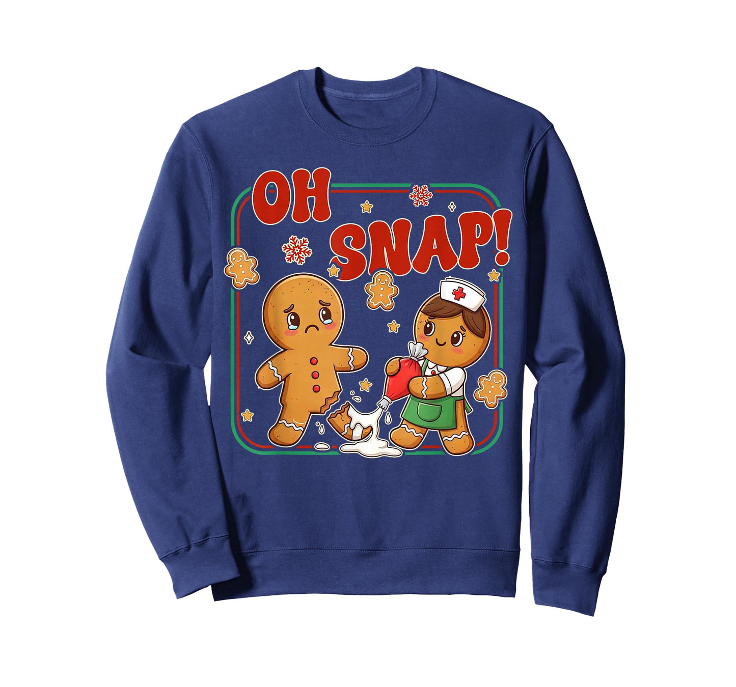 Oh Snap Gingerbread Nurse Funny Nursing Christmas Holiday T-Shirt
