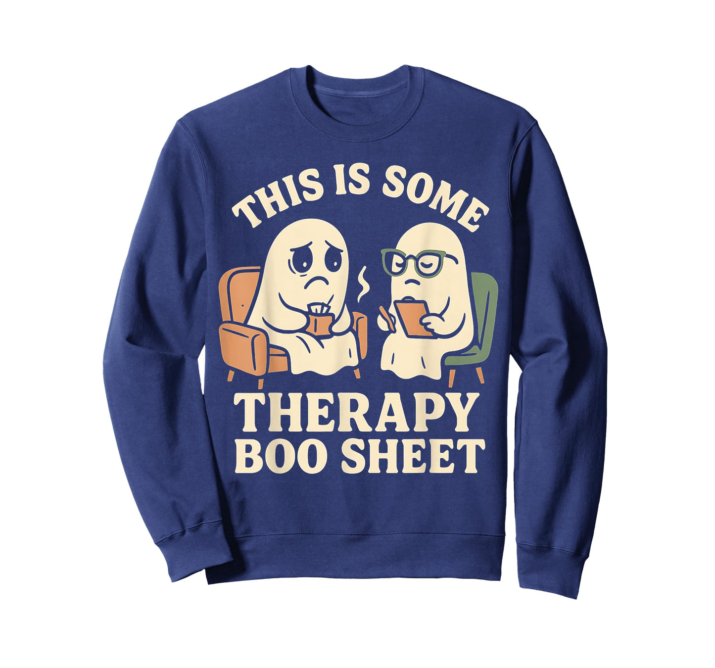 This is Some Therapy Boo Sheet Funny Ghost Halloween Anxiety T-Shirt
