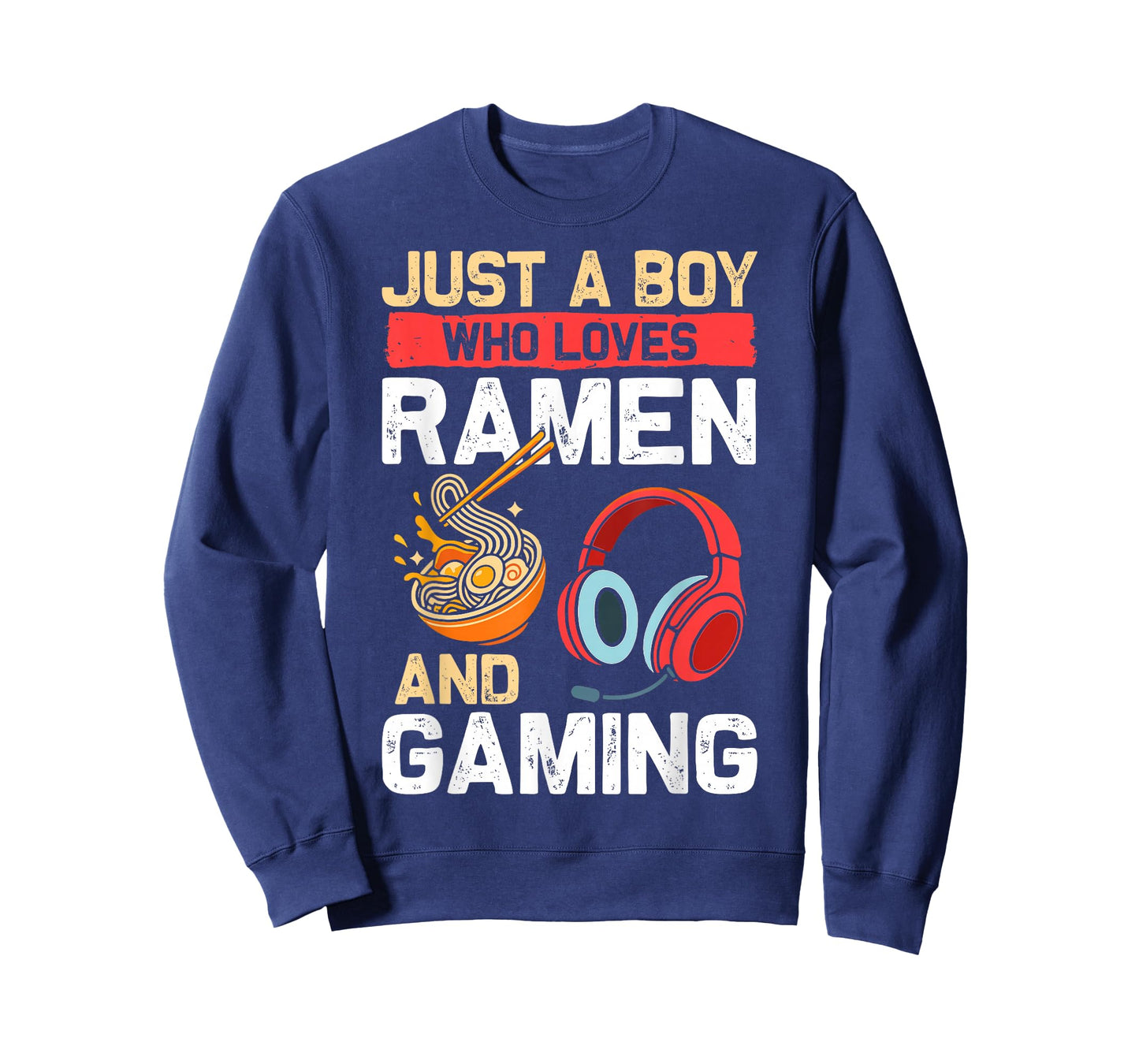 Just Boy Who Loves Ramen Gaming Gamer Boys Kids Youth Men T-Shirt