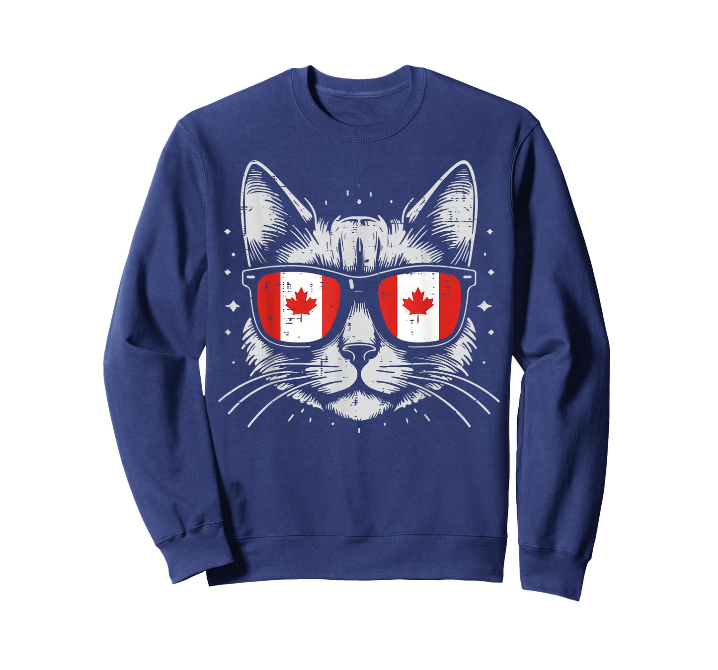 Cat Face Canada Flag Sunglasses Patriot Women Girls Kids Men T-Shirt