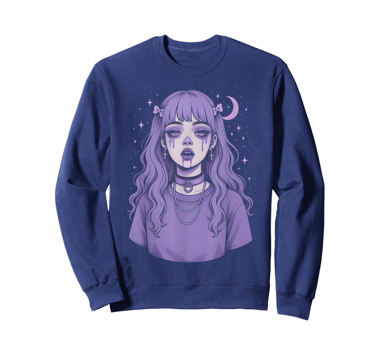 Sad Pastel Goth Anime Girl Crying T-Shirt
