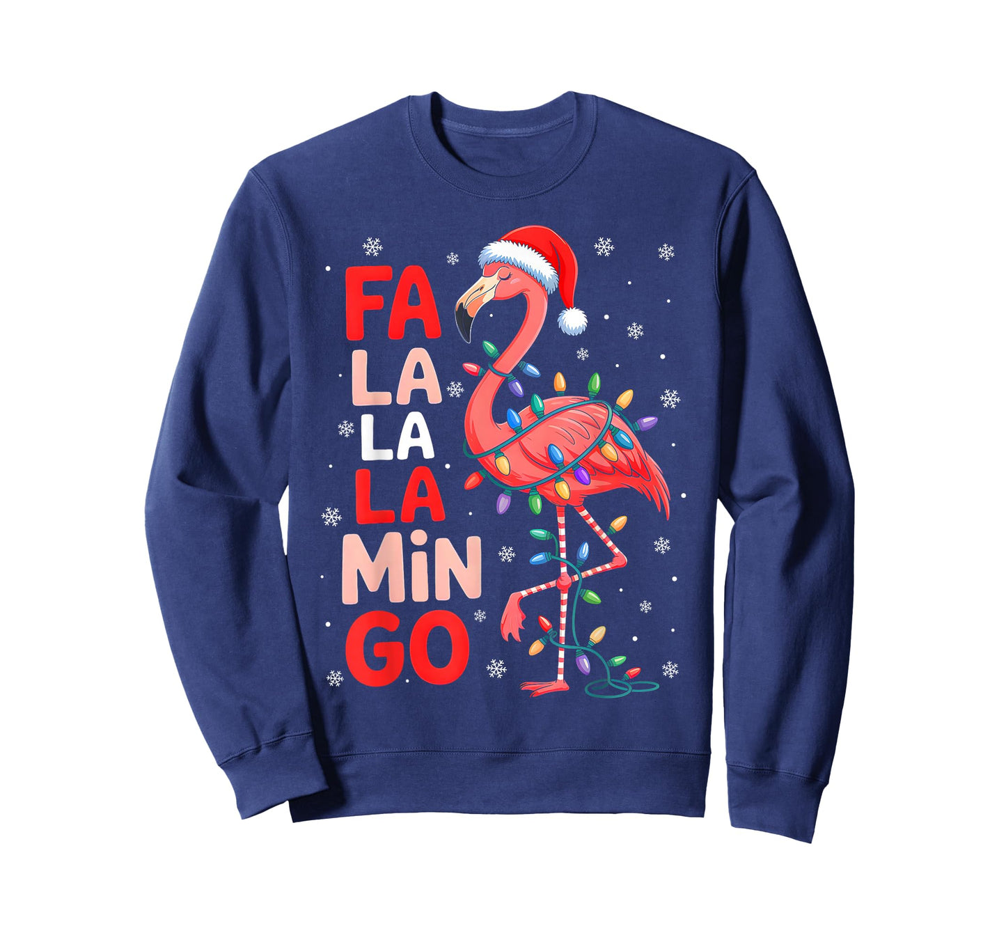 FA La La La Mingo Flamingo Christmas Lights Xmas Pajamas T-Shirt