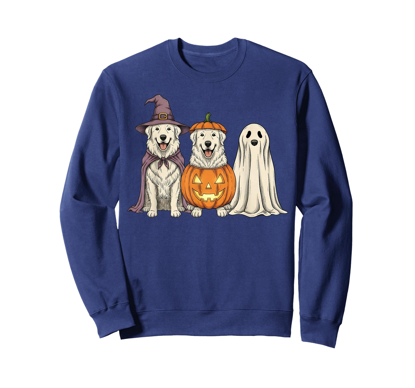Spooky Ghost Great Pyrenees Pumpkin Halloween Dog Lover T-Shirt