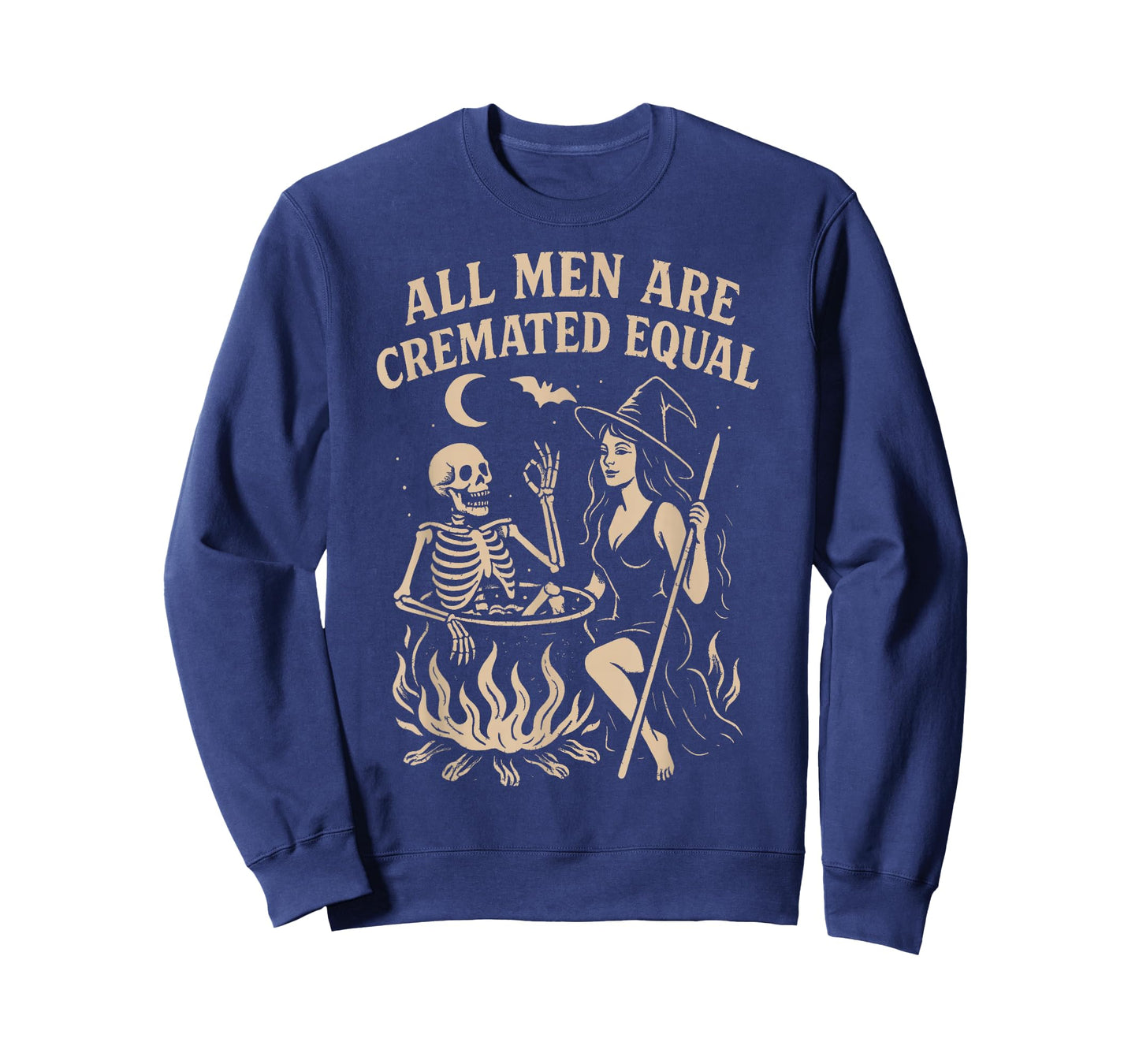 All Men are Cremated Equal Funny Halloween Witch Skeleton T-Shirt