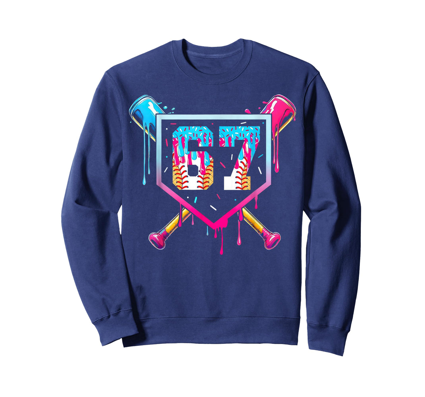Baseball Drip Number 67 Player Or 67th Birthday Funny Meme T-Shirt