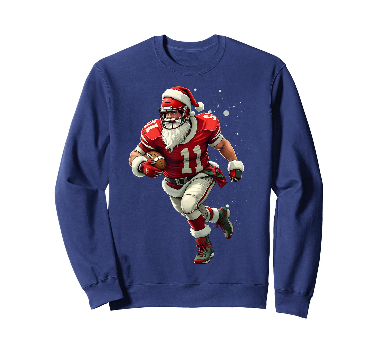 Santa Sports Christmas Football Player For Men Boys T-Shirt