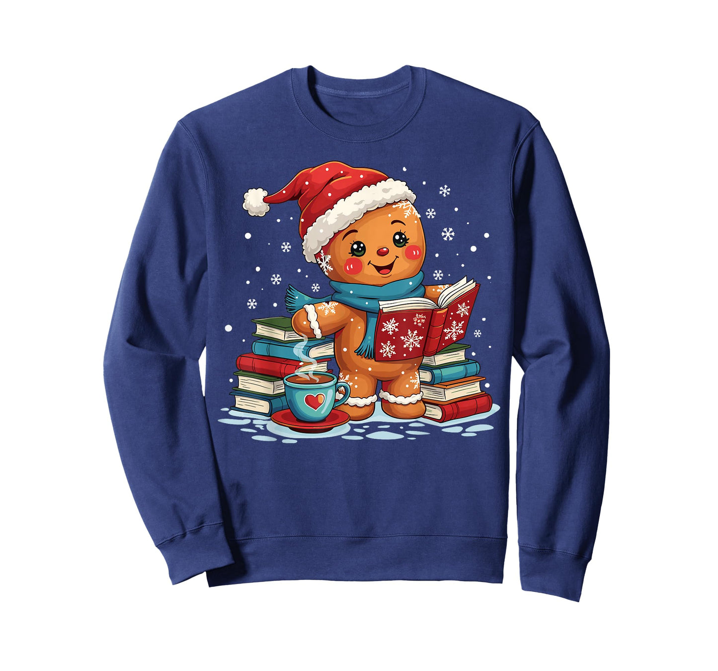 Gingerbread Reading Book Lovers Christmas Bookworm Librarian T-Shirt