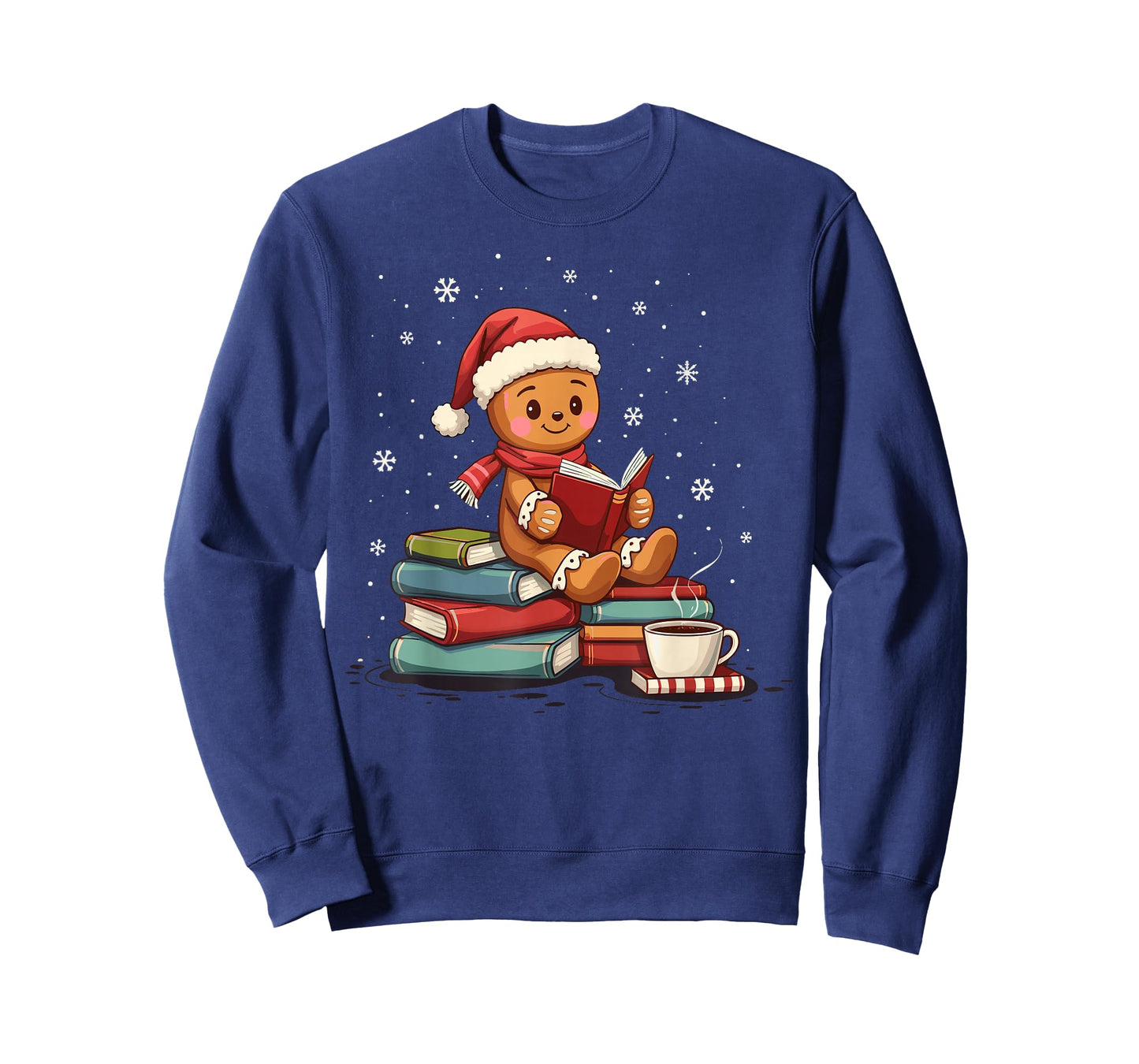 Gingerbread Reading Book Lovers Christmas Bookworm Librarian T-Shirt