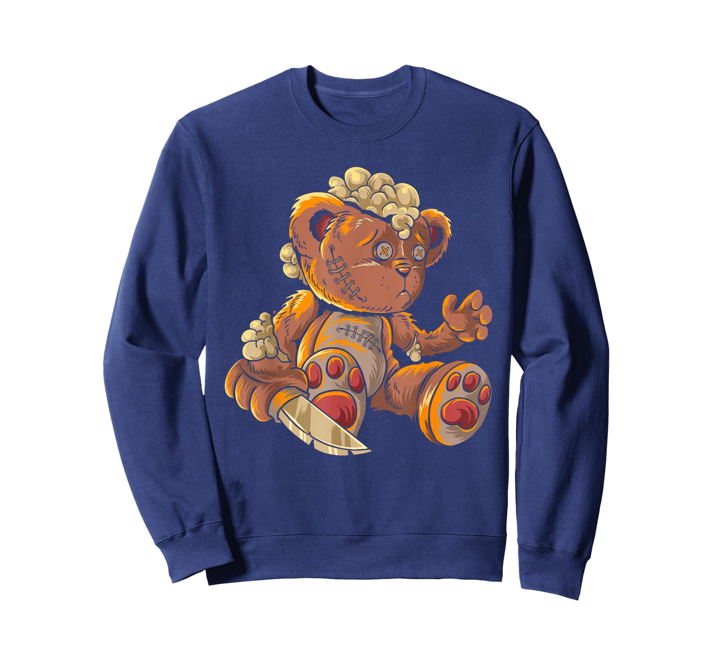 Killer Teddy Bear Lazy Halloween Costume Scary Monster T-Shirt