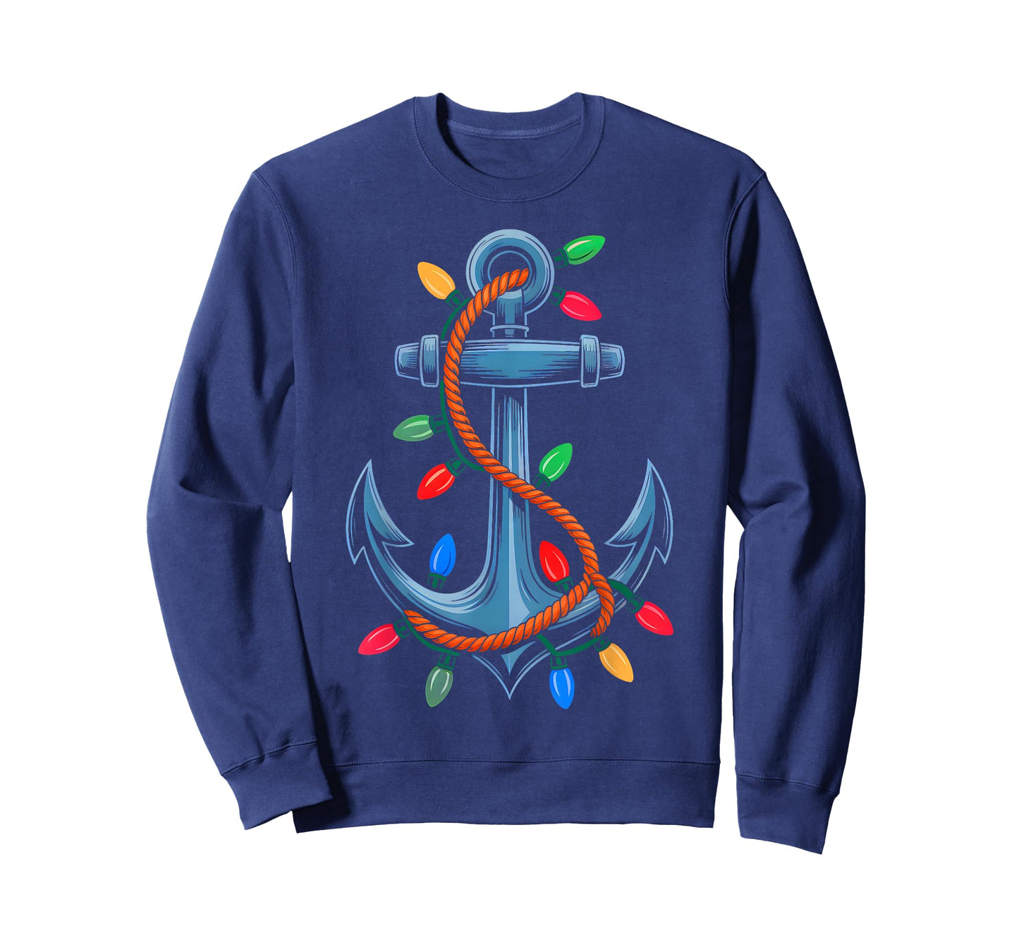 Anchor Boating Sailing Xmas Lights Funny Christmas Cruise T-Shirt