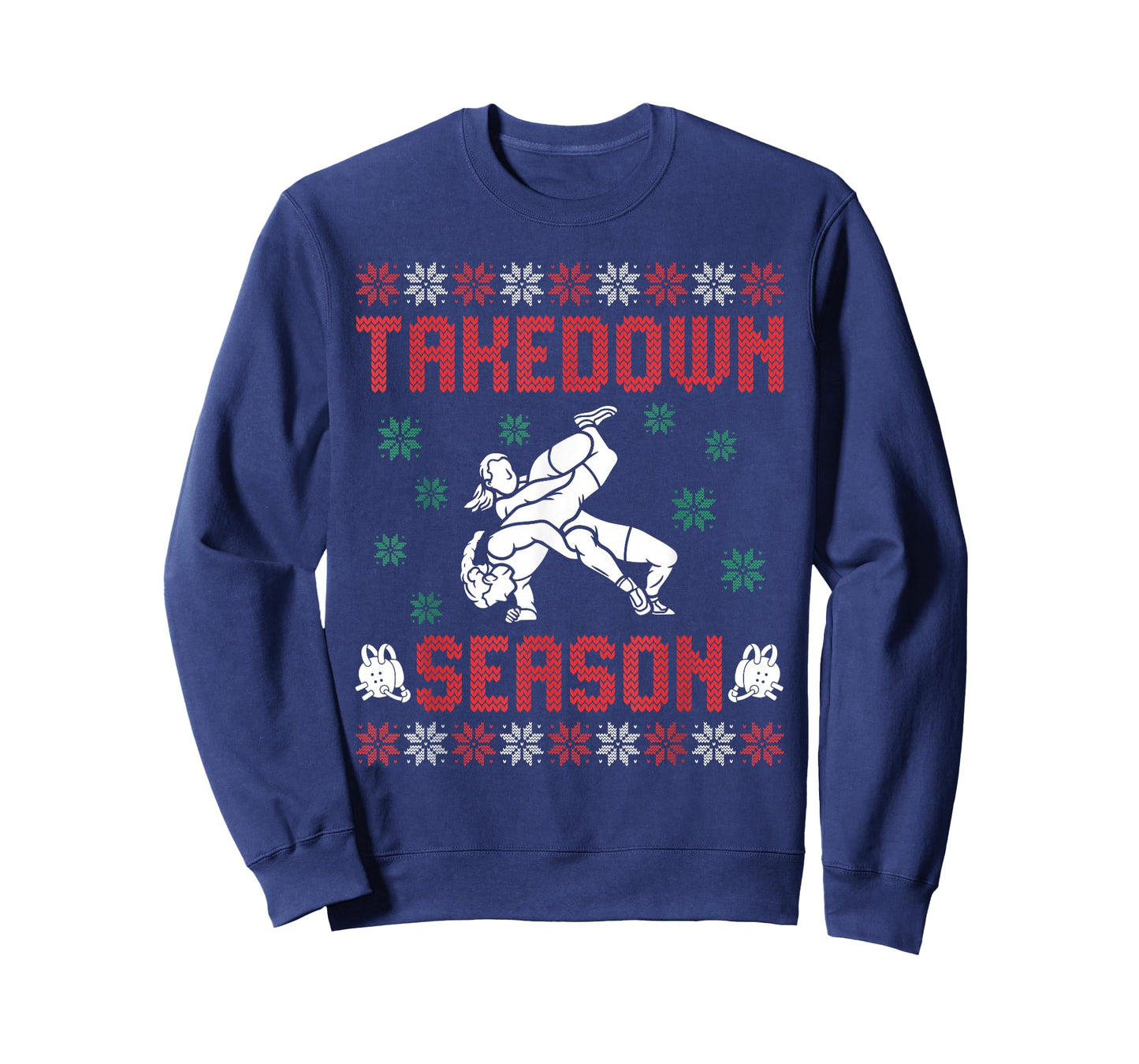 Takedown Season Girls Wrestling Ugly Sweater Christmas T-Shirt