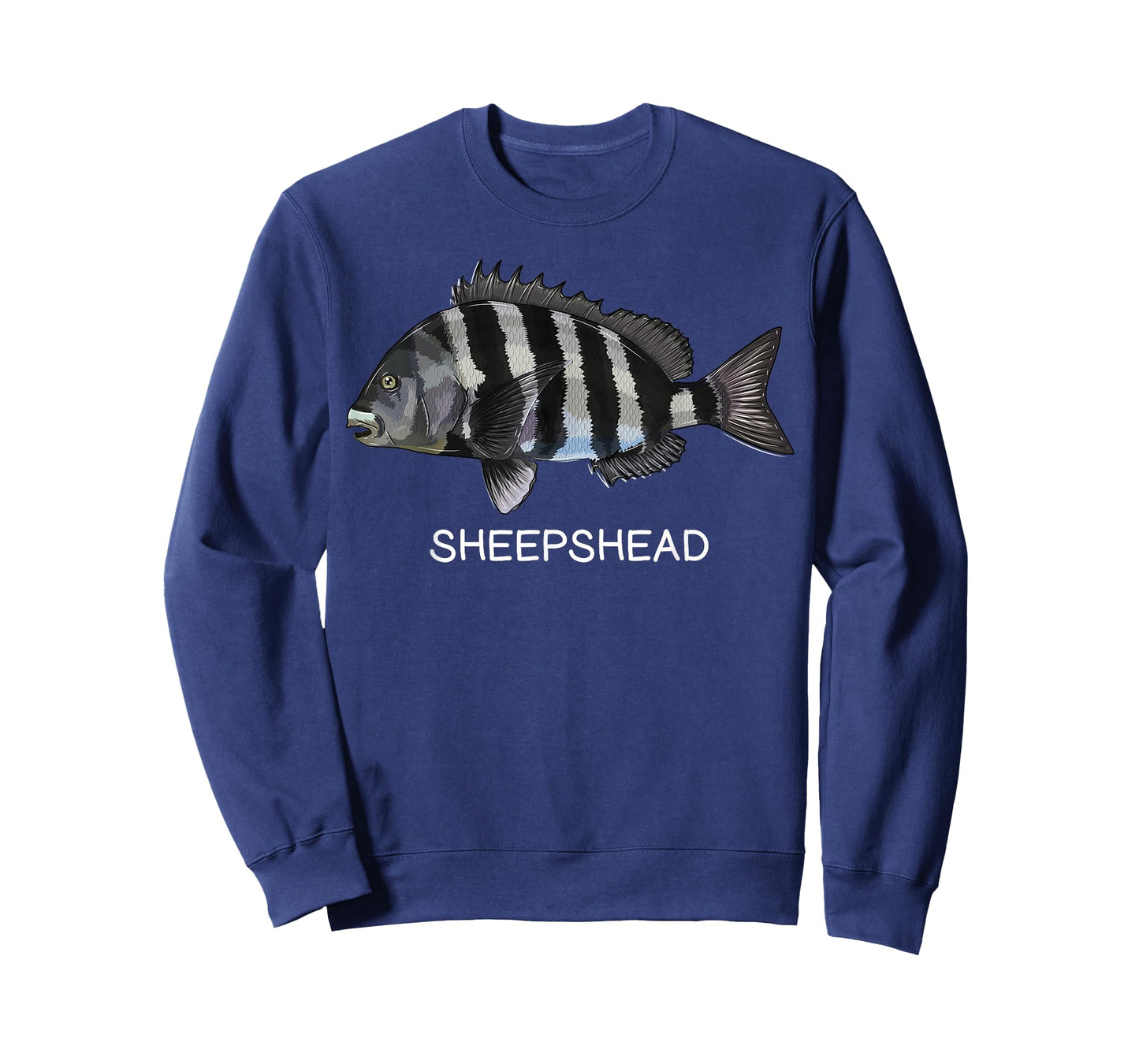 Sheepshead Gift Co. Sheepshead Saltwater Game Fish T-Shirt - Boys, Fishing Enthusiasts - Unisex - Short Sleeve - Black - Small - Classic Fit - Cotton, Polyester Blend