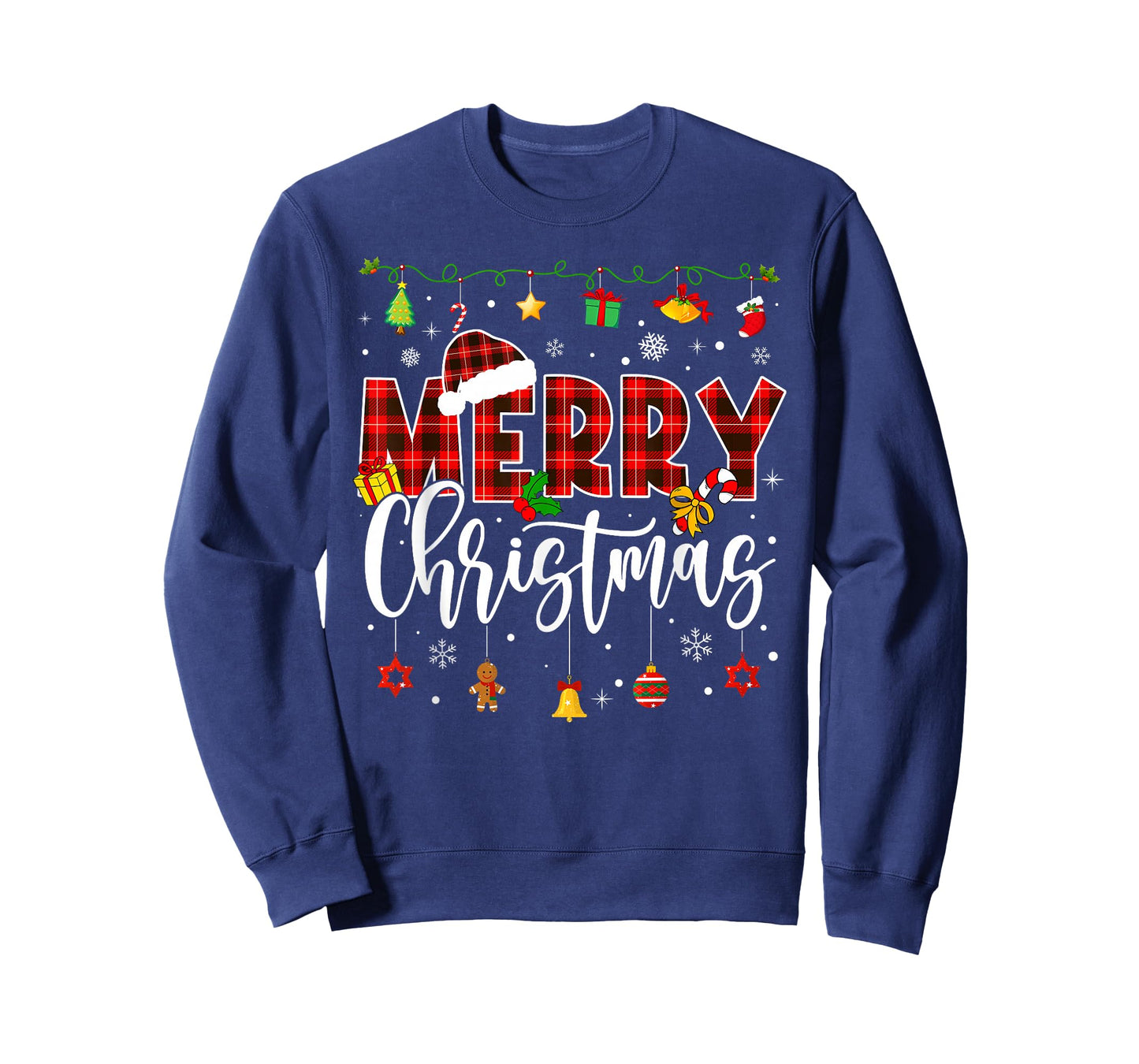 Family Matching Pajamas Merry Christmas 2025 Plaid Men Women T-Shirt