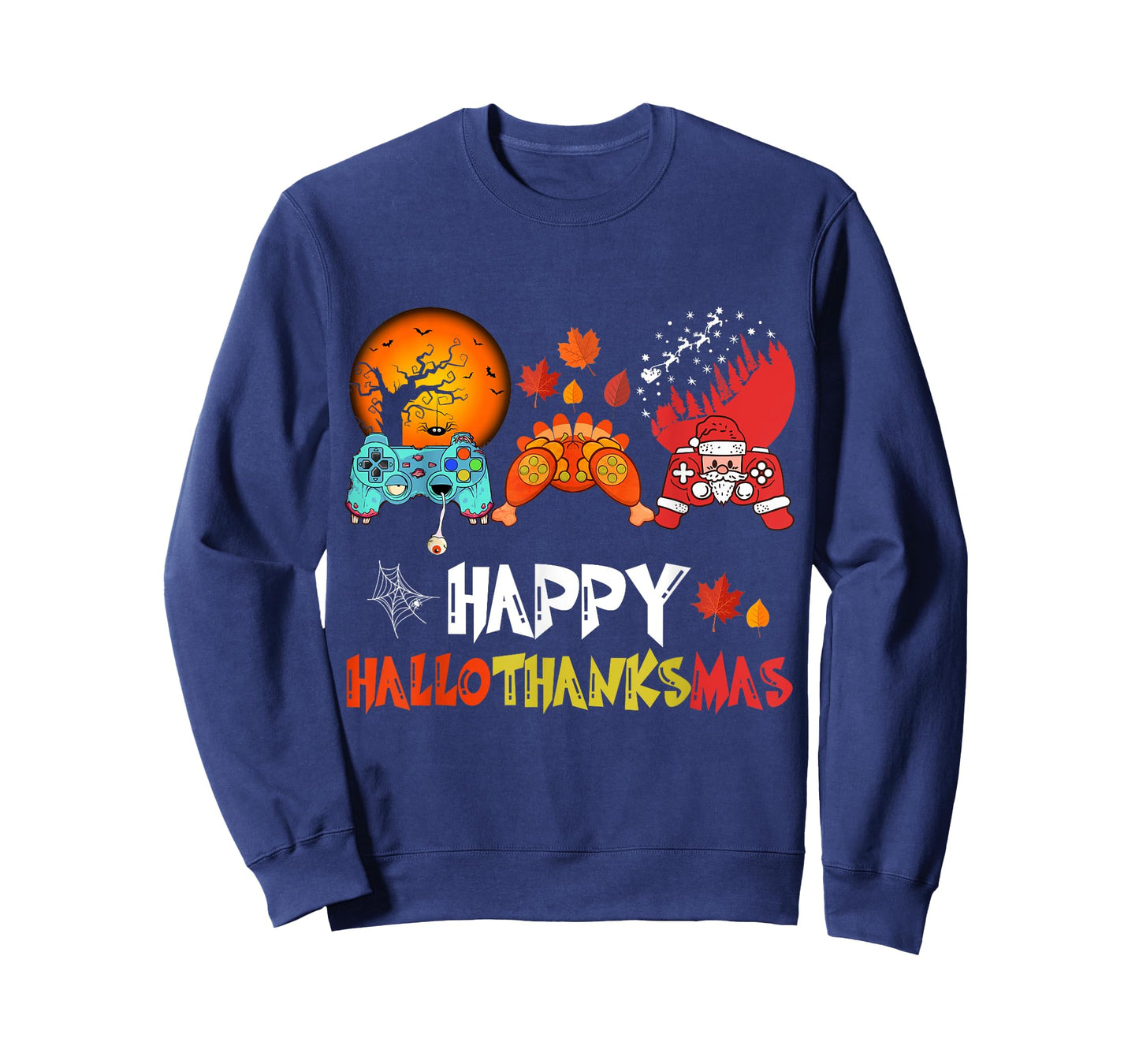 Halloween Thanksgiving Xmas Happy HalloThanksMas Video Game T-Shirt