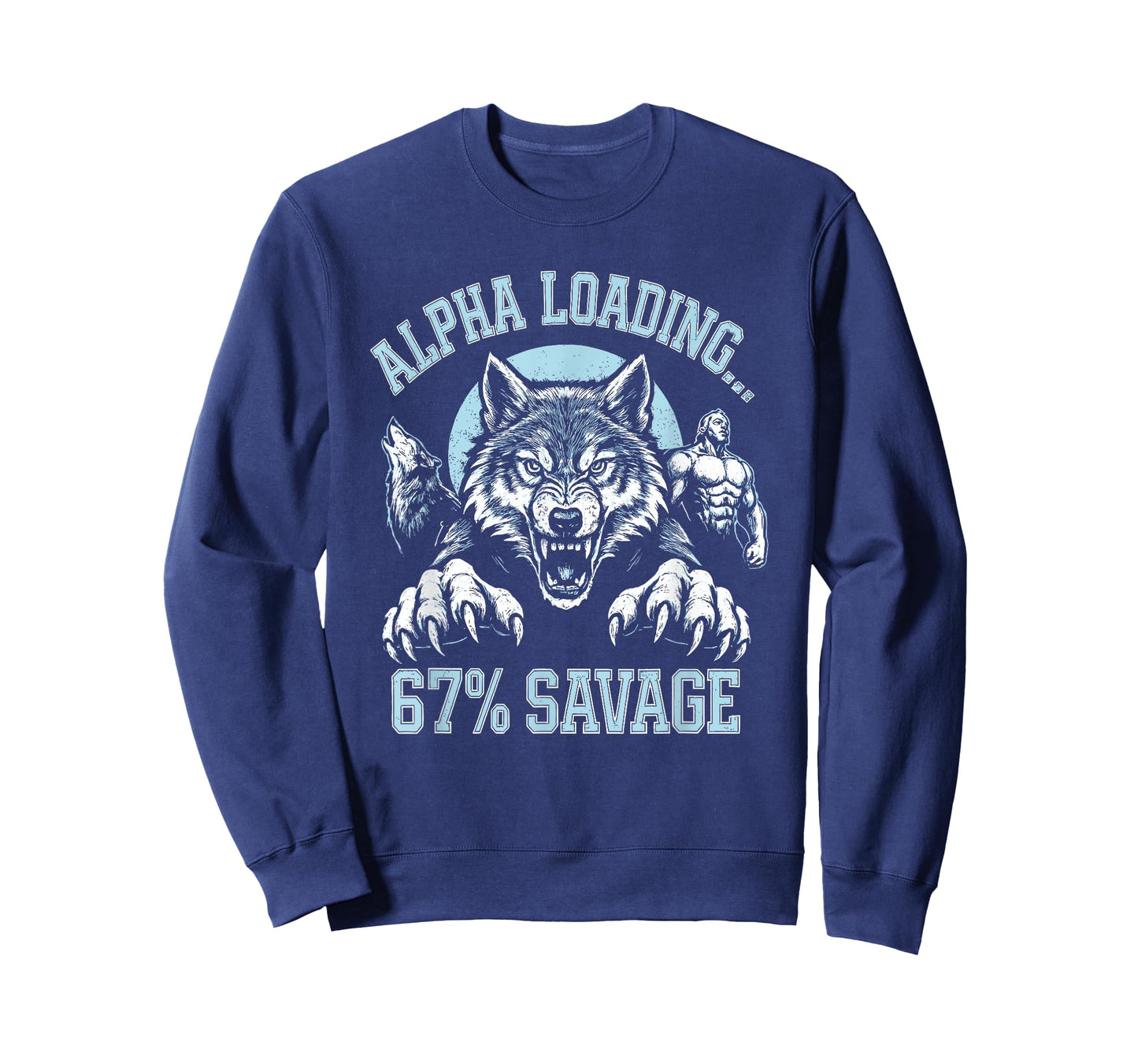 Alpha Wolf Loading 67 Percent Savage Funny Gen Z Meme T-Shirt