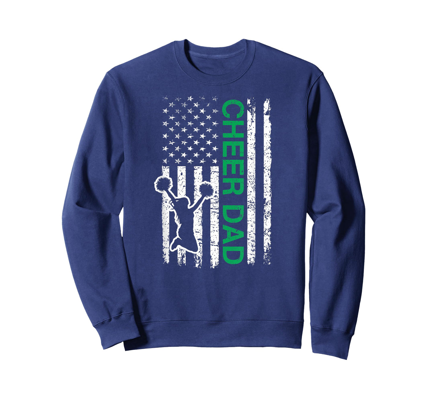 Cheer Dad Flag Green Cheerleading T-Shirt