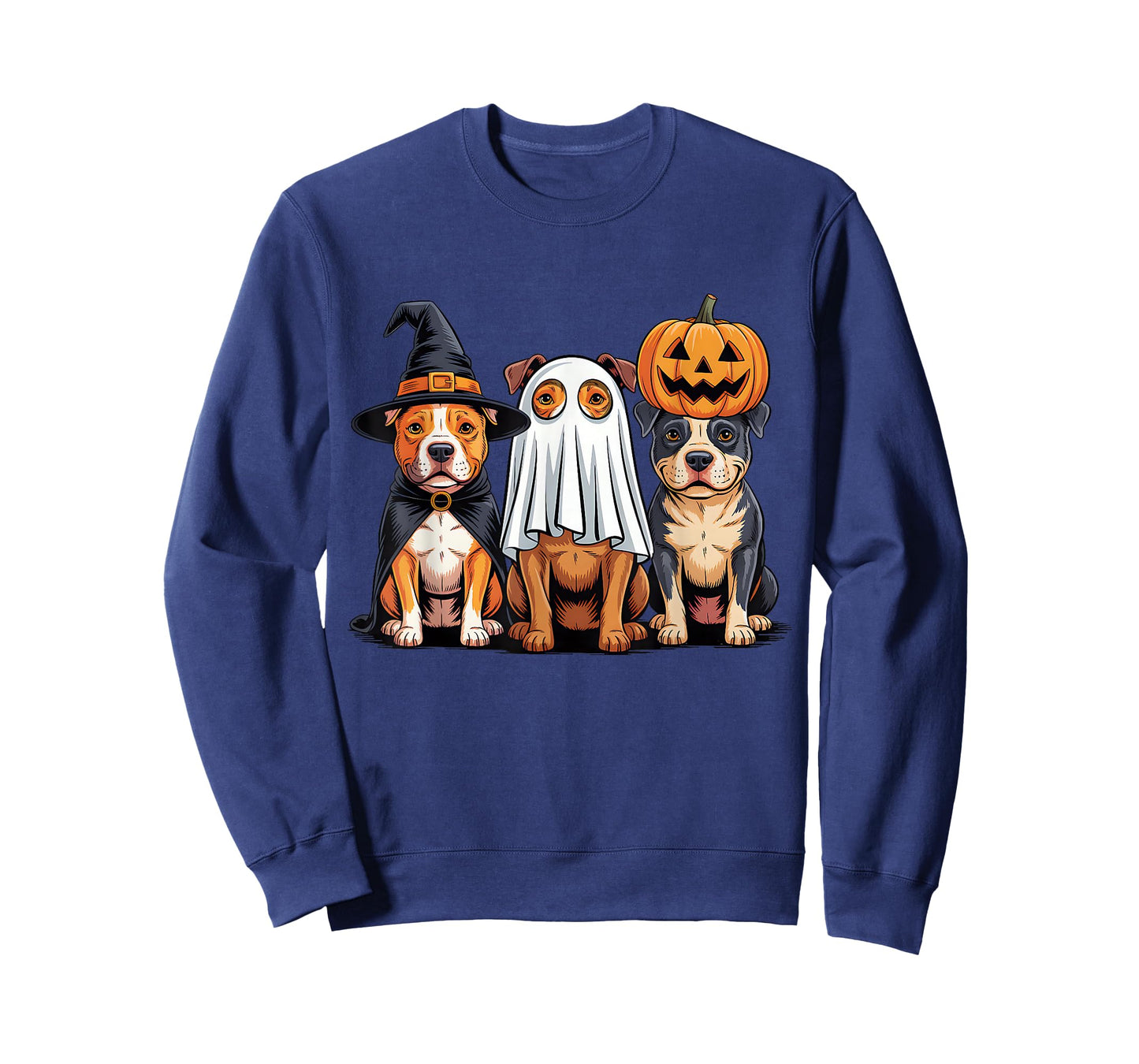 Pittbull Halloween Funny Dog Lover Pumpkin Witch Ghost Boo T-Shirt