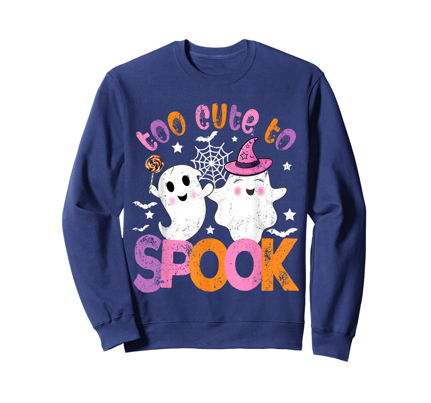 Kawaii Halloween Ghost Costume Too Cute To Spook Girl Kids T-Shirt