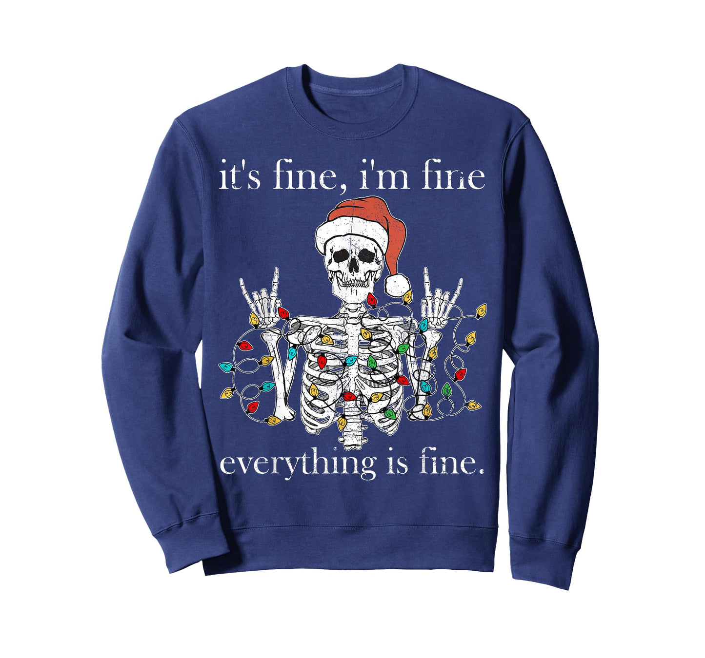 It's Fine I'm Fine Everything Is Fine Christmas Skeleton T-Shirt
