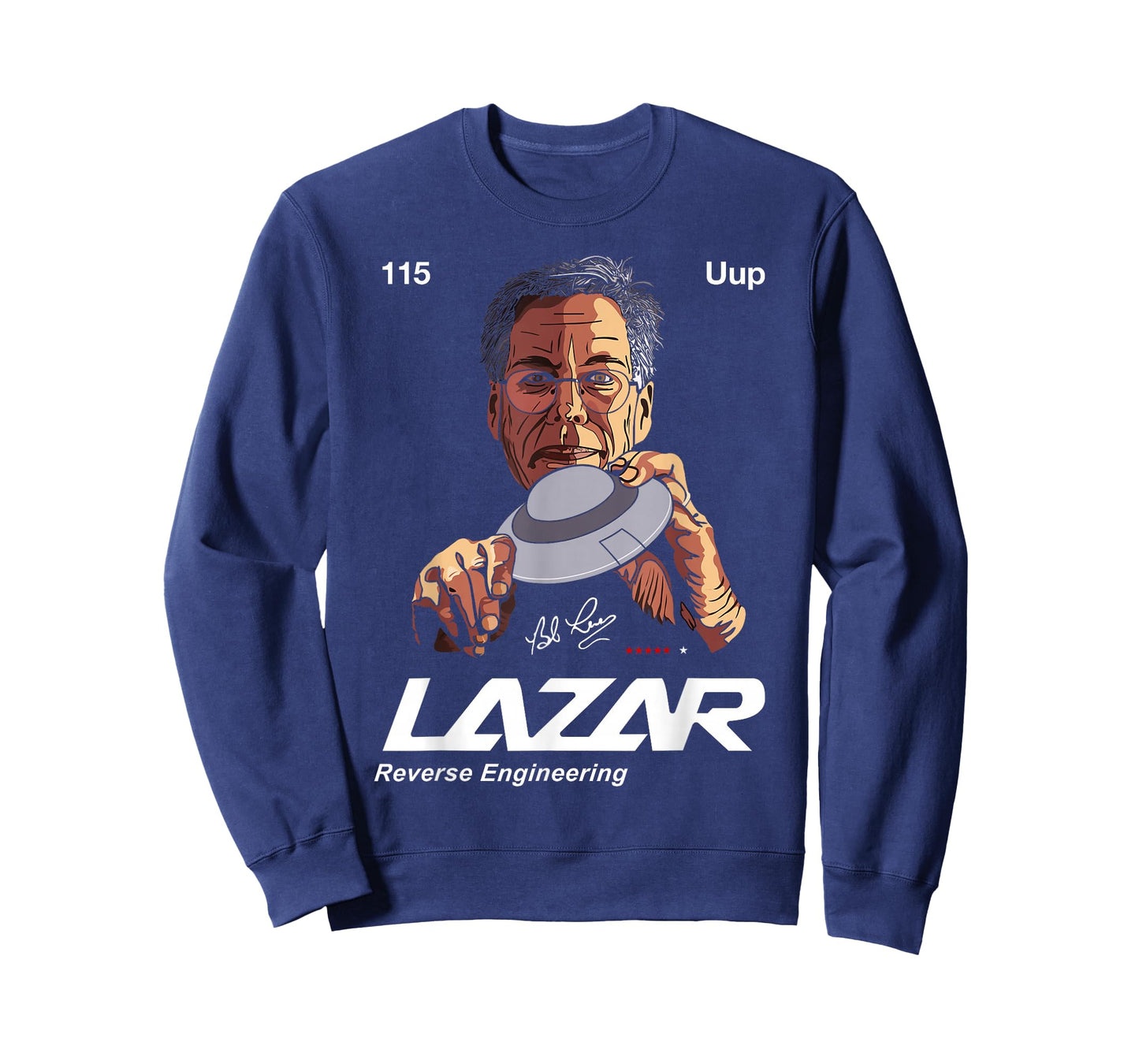 Bob Lazar Area 51 Reverse Engineering T-Shirt, Unisex-Adult, Black, Small, Short Sleeve, Classic Fit, Cotton 100%