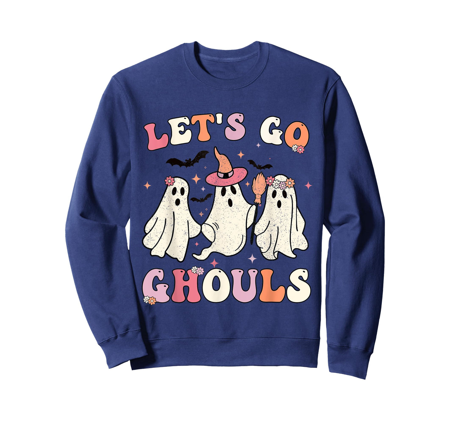 Retro Groovy Let's Go Ghouls Halloween Ghost Outfit Costumes T-Shirt
