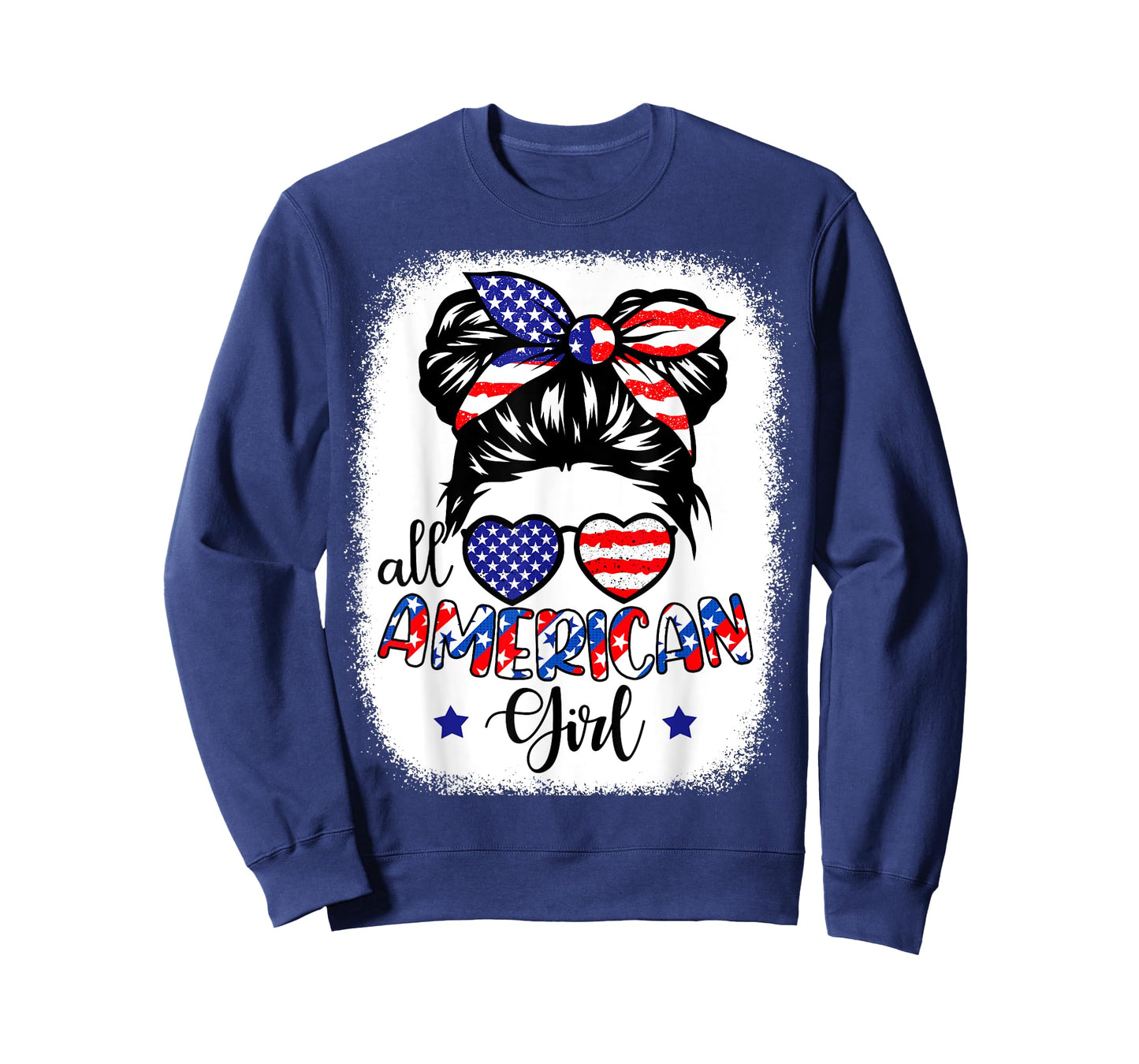 All American Girl Shirt USA Flag 4th July Women Kids Patriot T-Shirt