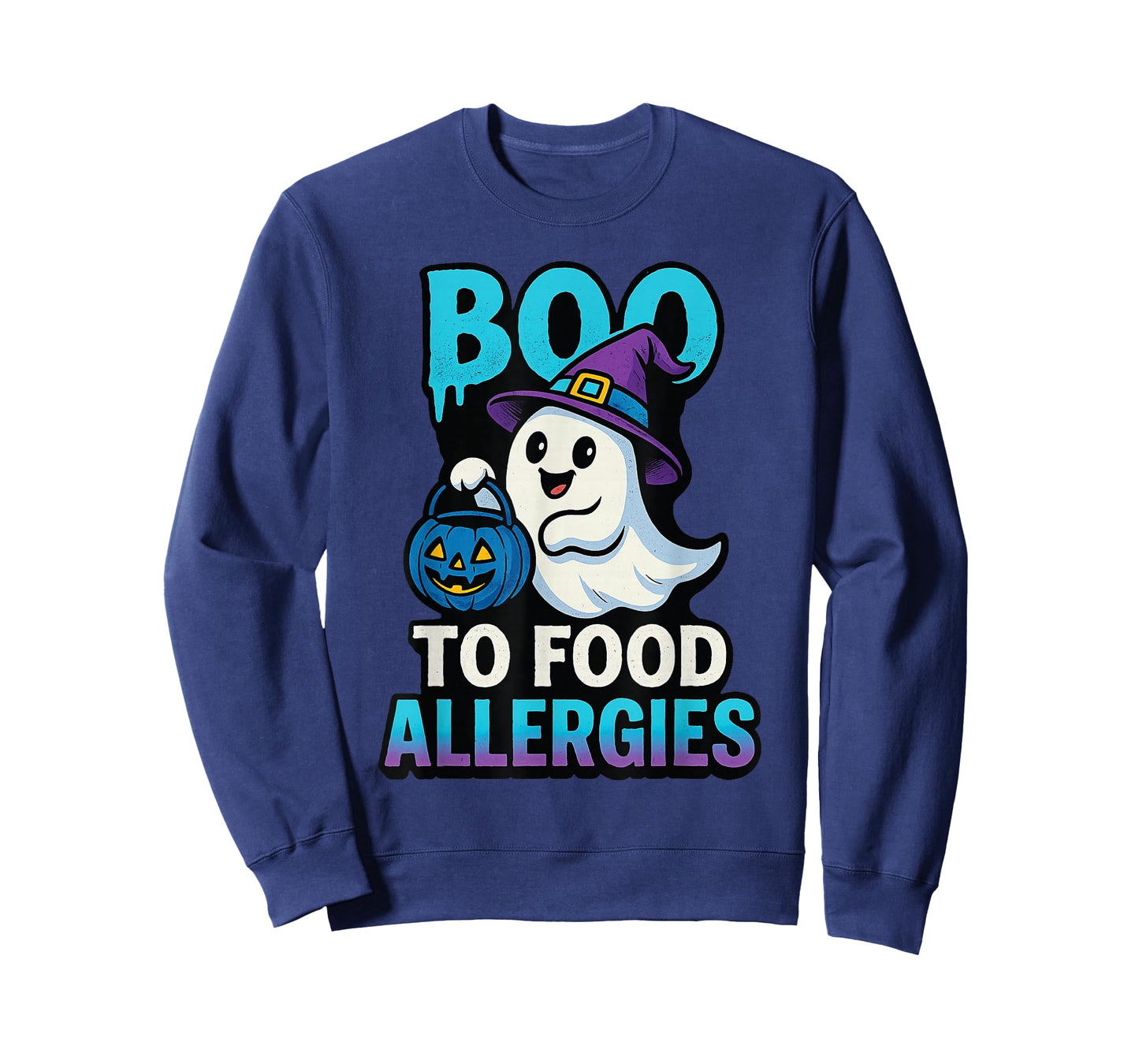 Teal Pumpkin Halloween Boo Food Allergies Ghost T-Shirt